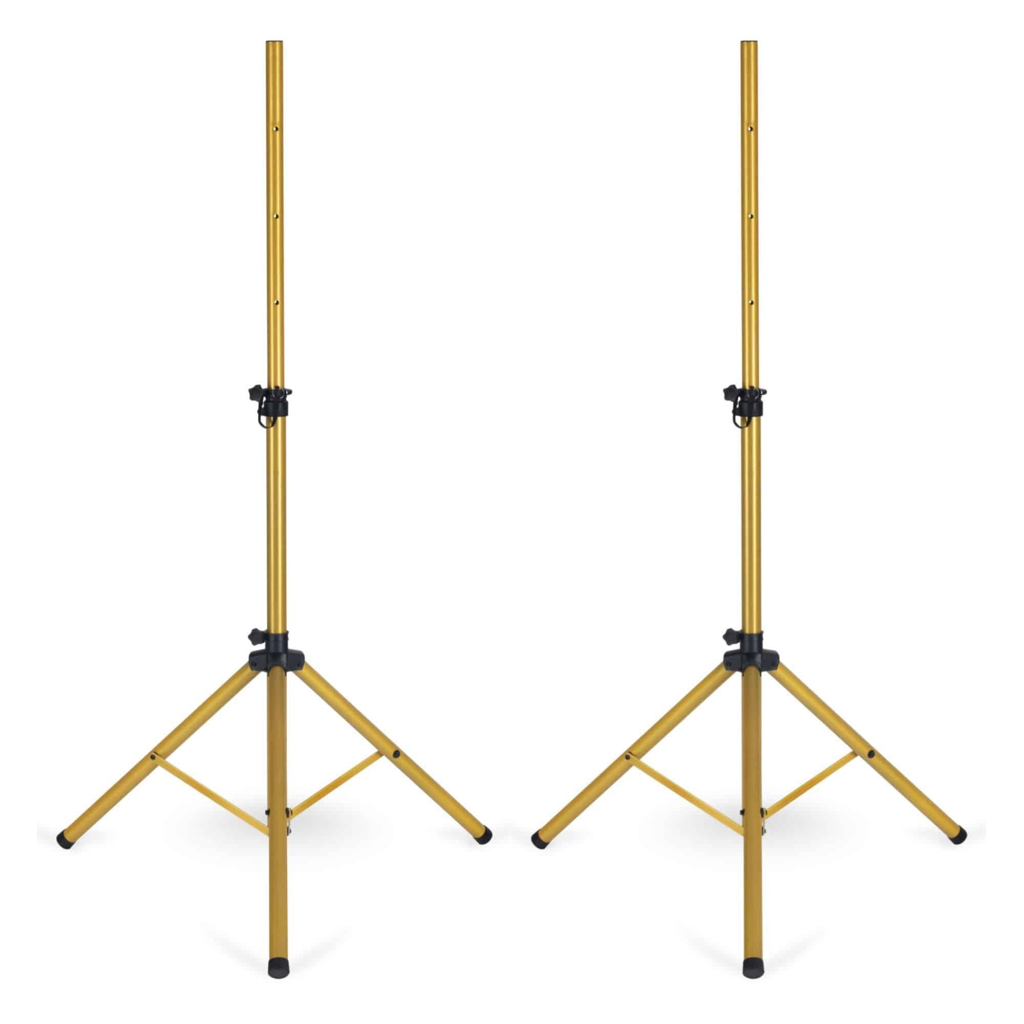 Pronomic Lautsprecherständer Boxenstativ Stahl - Boxenständer mit Dreibein-Konstruktion, (Spar-Set, 3-tlg., Set mit 2 Stativen und Tasche, kann auch als Dartstativ / Fotostativ verwendbar)