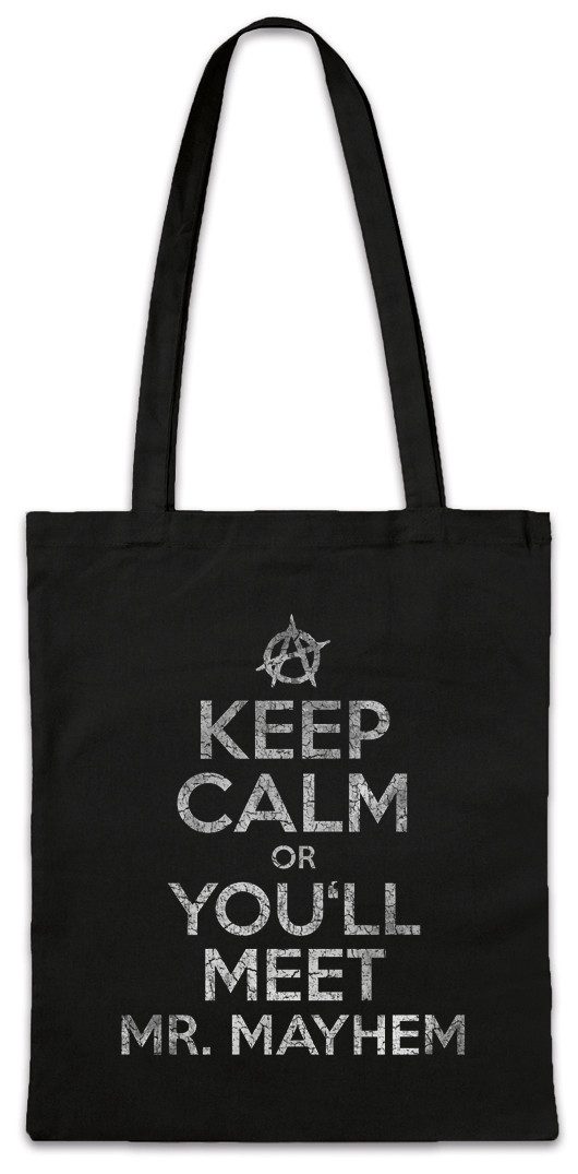 Beuteltasche Keep Calm Or You'll Meet Mr. Mayhem Stofftasche Biker Club MC Motorrad