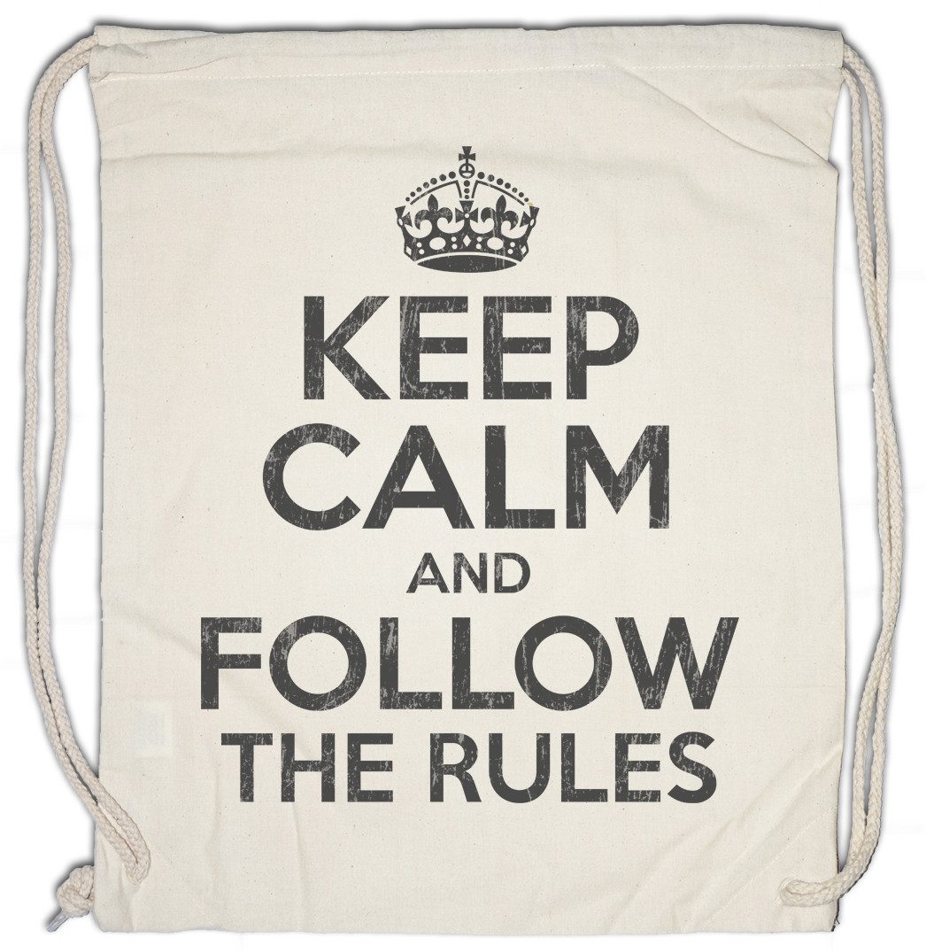 Turnbeutel Keep Calm And Follow The Rules Turnbeutel Biker Club MC Motorrad Club