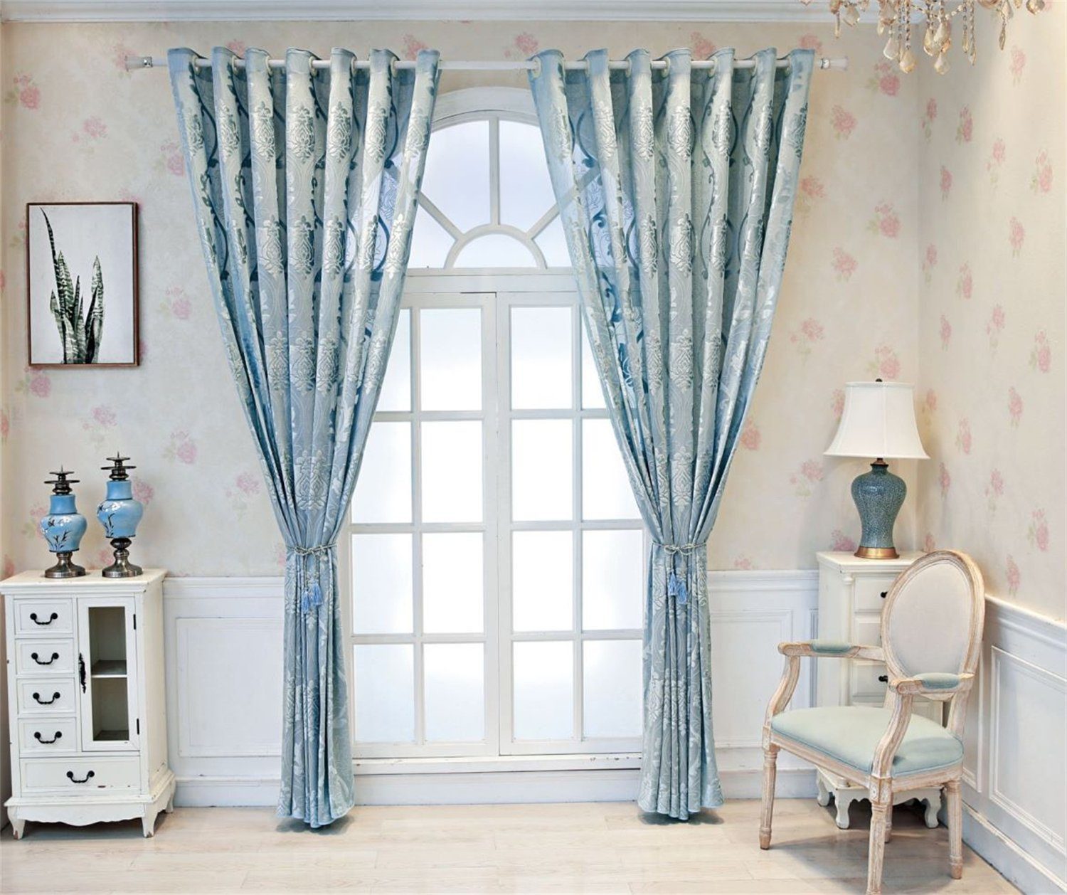 BYSURE Gardine Vorhang Jacquard Gardinen, Ösen günstig online kaufen