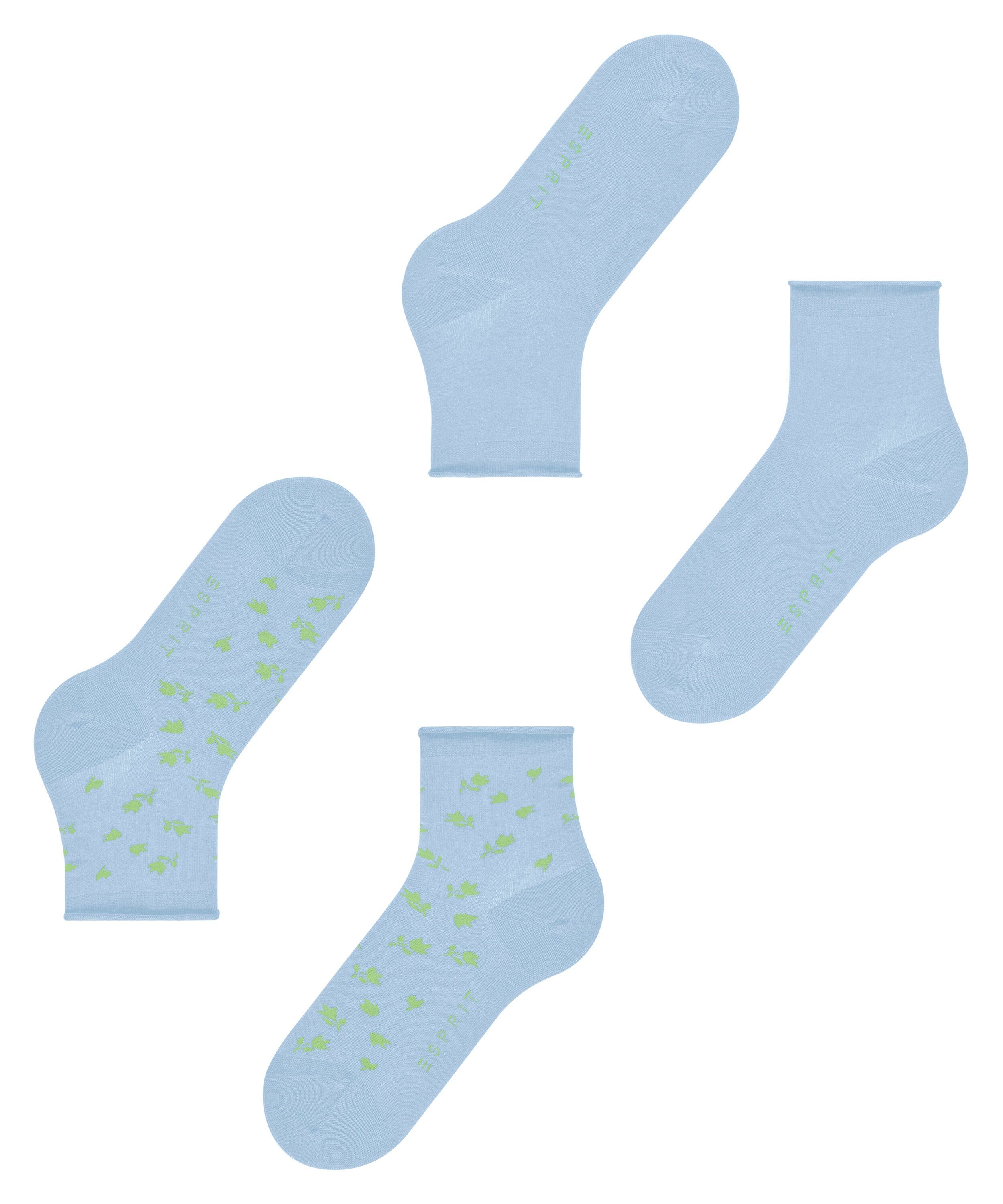 Esprit Kurzsocken Mini Flower 2-Pack Kurzsocken aus Biobaumwolle (2-Paar) aus Biobaumwolle