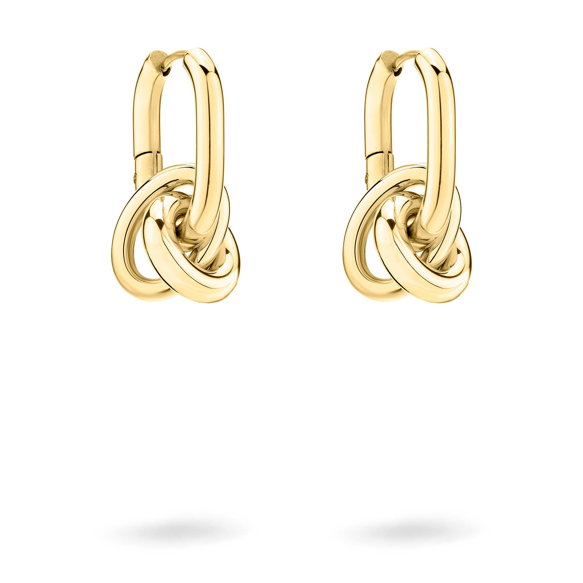 Paar Creolen Schmuck Geschenk Edelstahl Ohrringe Modern Knot