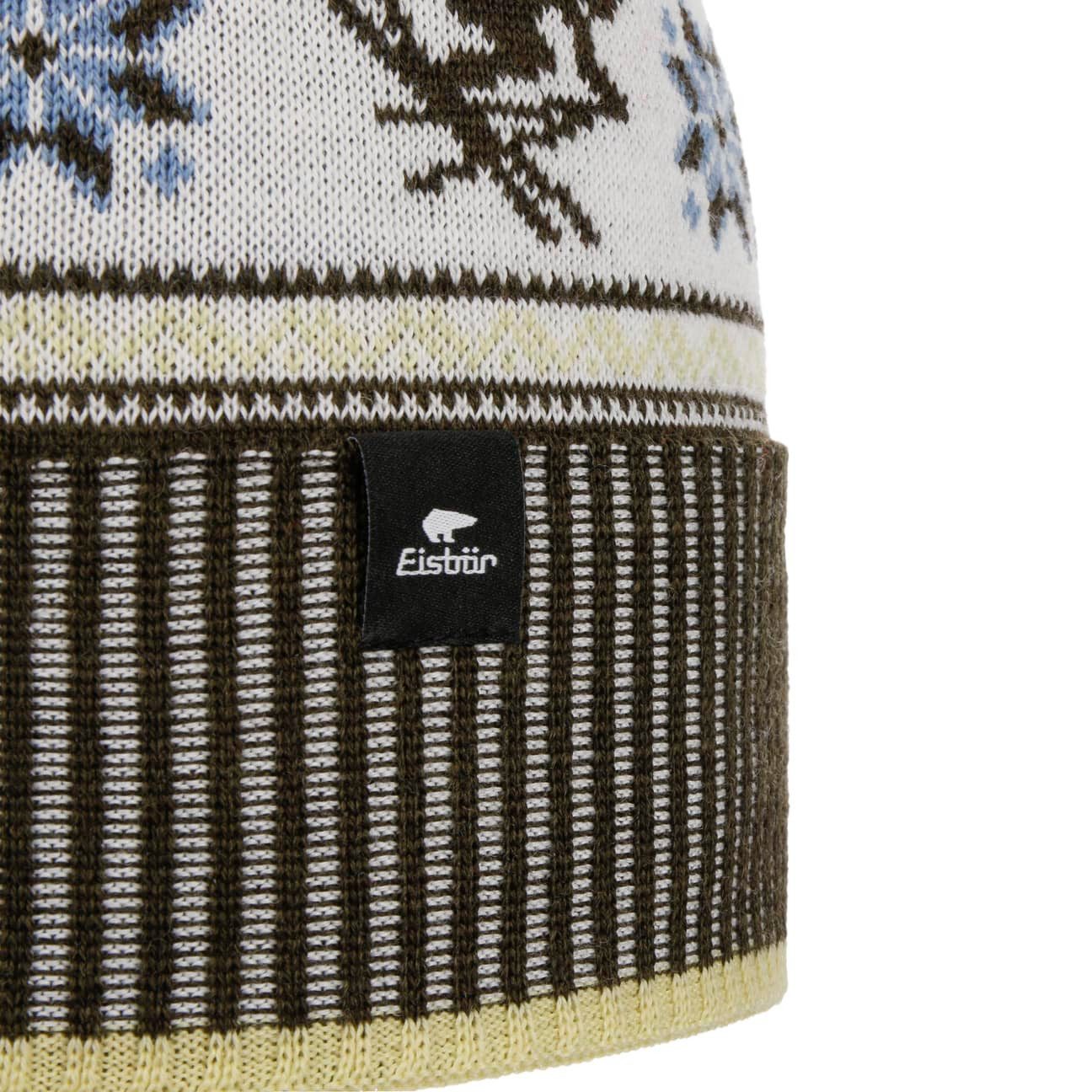 Eisbär Bommelmütze (1-St) Strickmütze mit Umschlag, Made in Austria