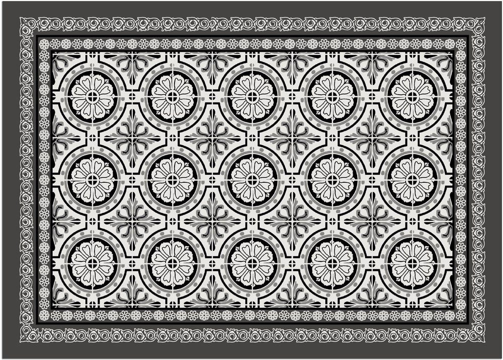Fußmatte Türmatte Florale Vintage Muster in 50x70 cm als Fussabtreter, matches21 HOME & HOBBY, rechteckig, Höhe: 5 mm, Rutschfester Türvorleger für innen als waschbare Schmutzfangmatte
