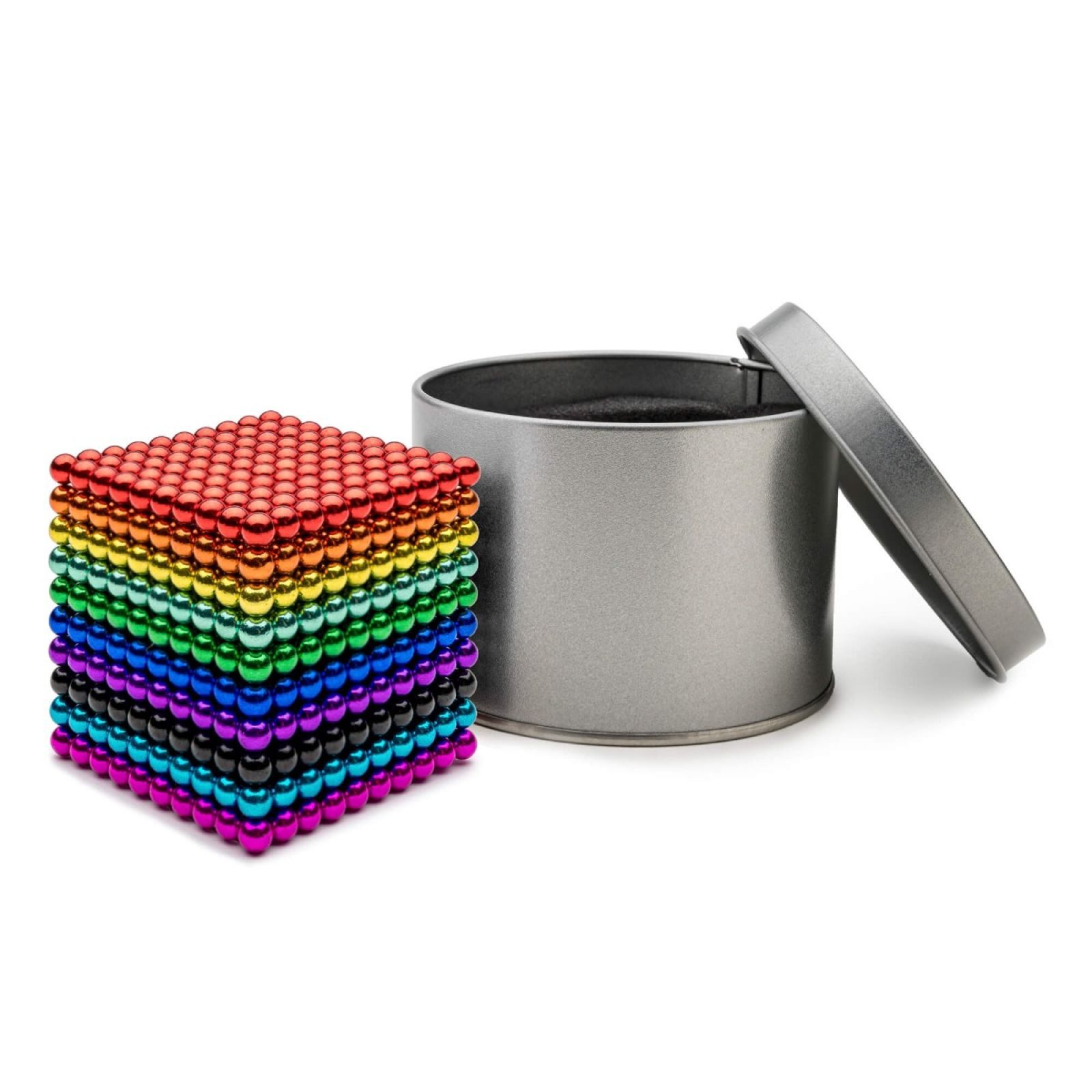 FurniSafe Neocube 5 mm Magnetkugeln bunt Würfel 1.000 Kugeln rainbow Magnetspielbausteine