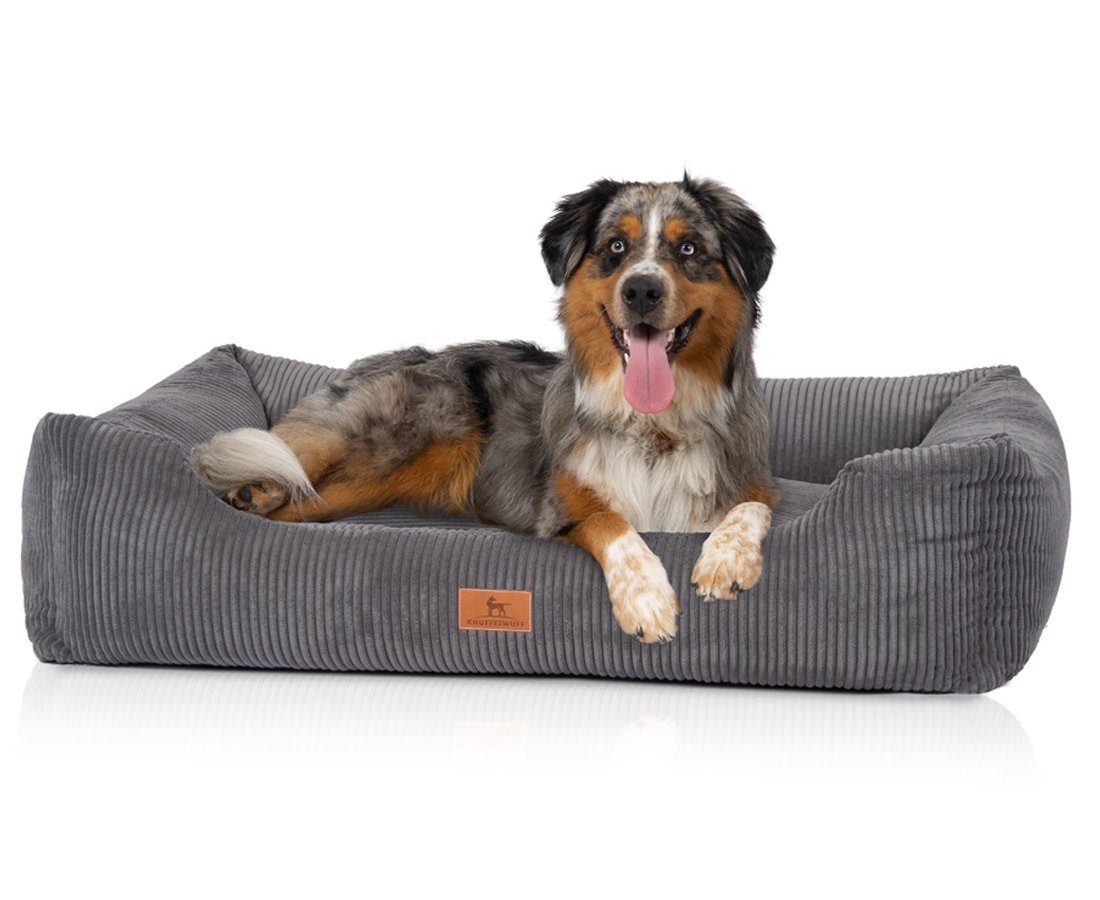 Knuffelwuff Tierbett Hundebett aus Cord Olivia, Schaumstoffflocken