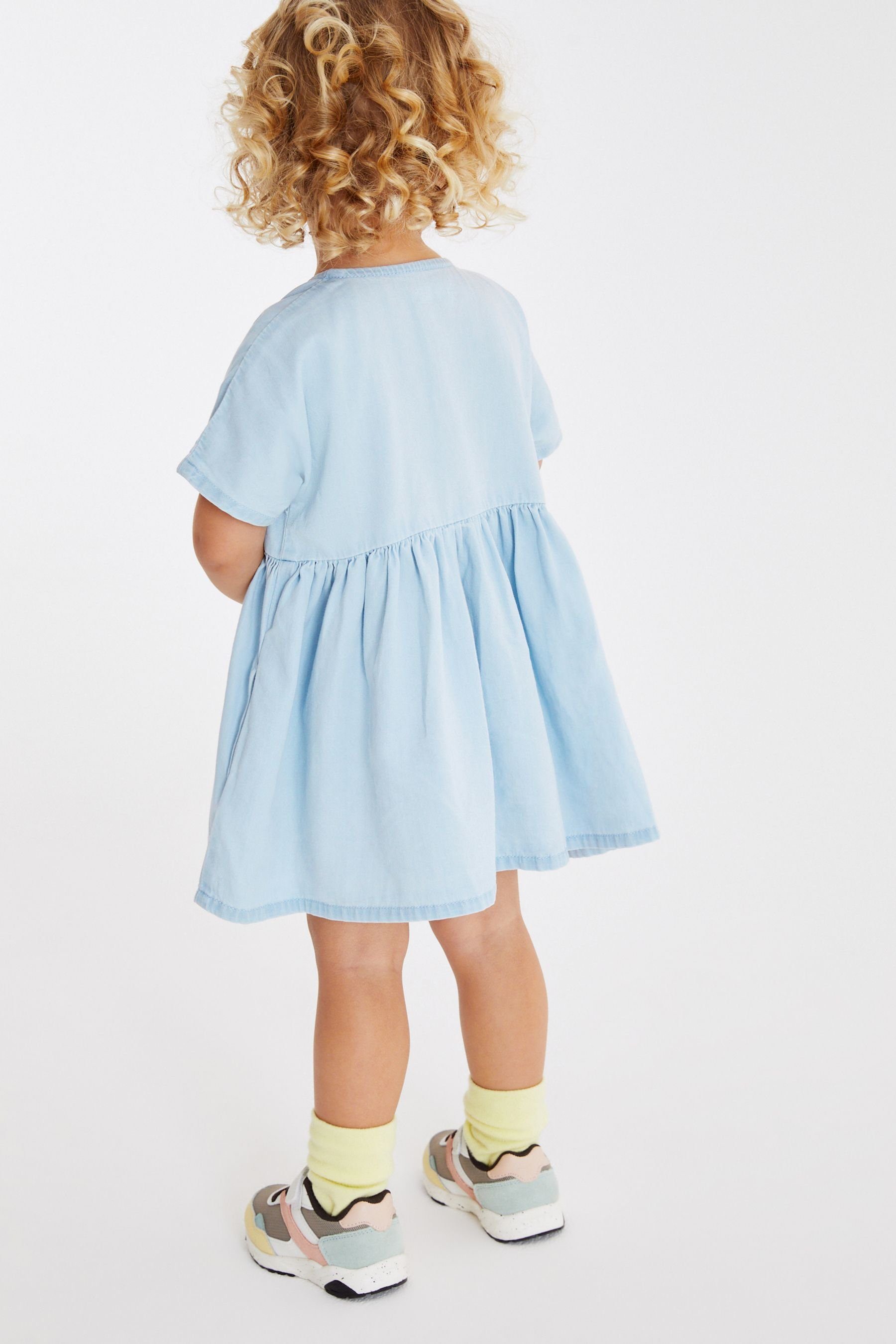 Next Sommerkleid (1-tlg) Denim Blue Pale Lockeres Kleid