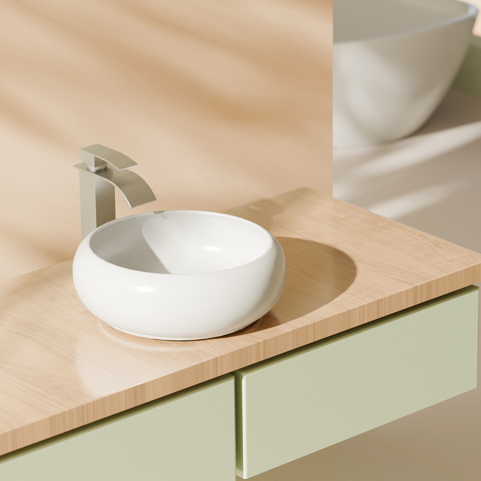 EMKE Aufsatzwaschbecken Keramik Waschbecken Rund Gäste-WC Handwaschbecken/B günstig online kaufen