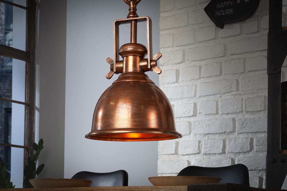riess-ambiente Hängeleuchte INDUSTRIAL 45cm kupfer geflammt, ohne Leuchtmittel, Wohnzimmer · Metall · Esszimmer · Industrial