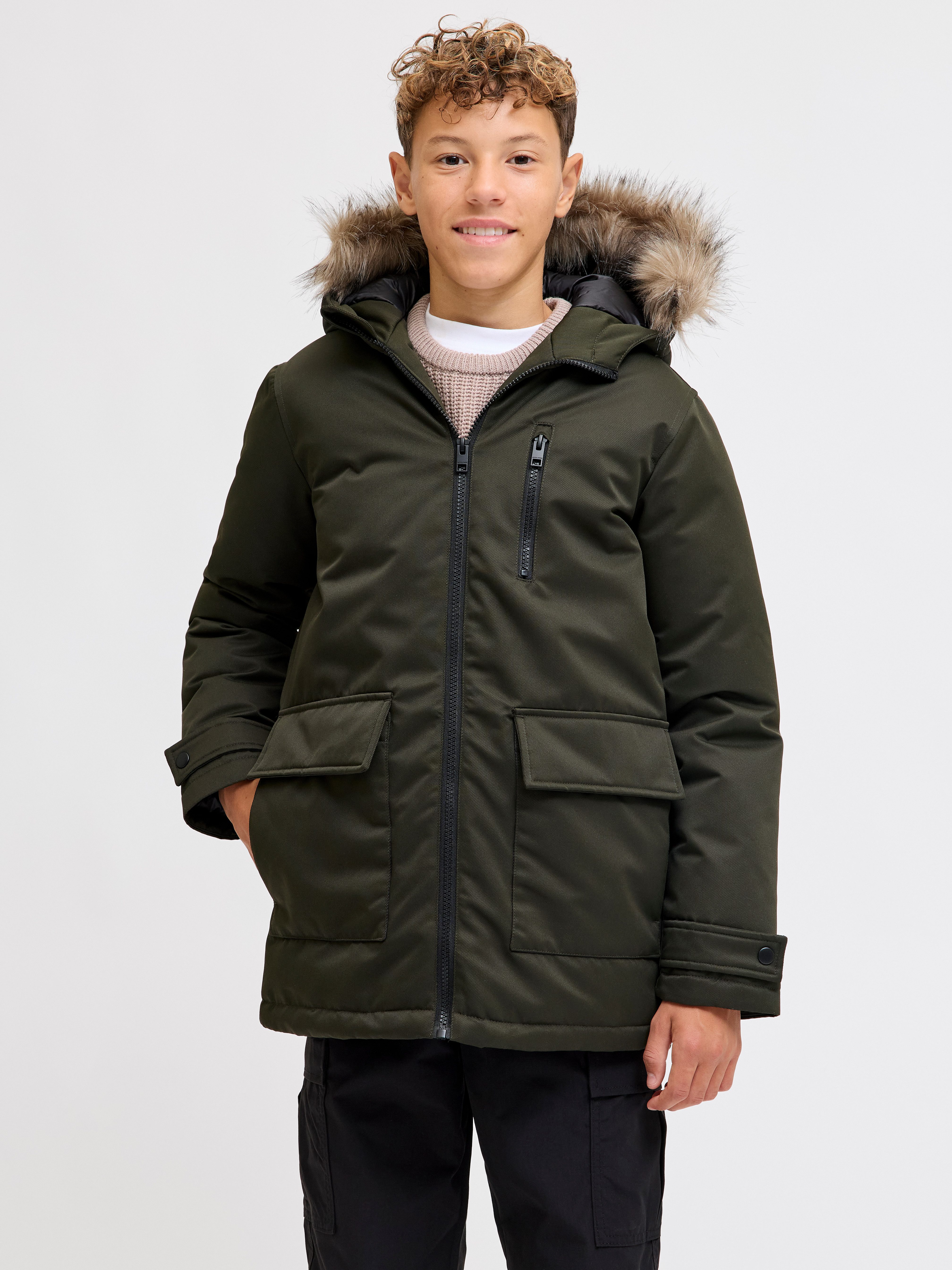 Jack & Jones Junior Parka JJCHARLIE DETACHABLE FAUX FUR PARK JNR