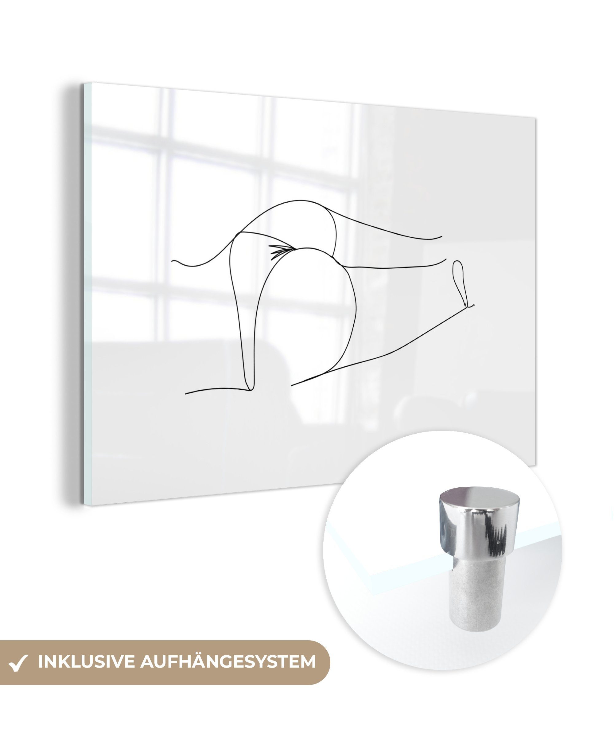 MuchoWow Acrylglasbild Frauen - Linienkunst - Körper, (1 St), Acrylglasbilder Wohnzimmer & Schlafzimmer