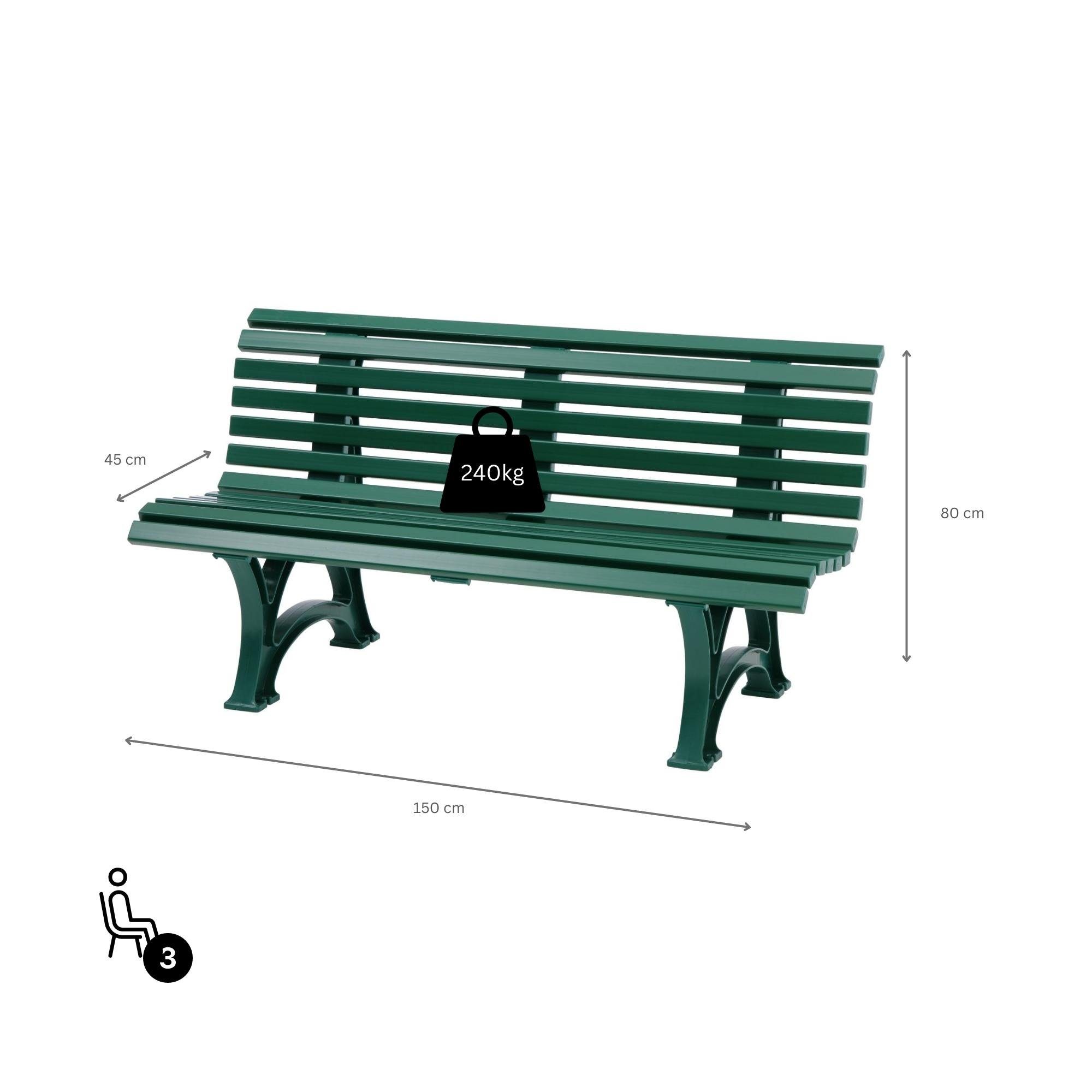 PROREGAL® Gartenbank Gartenbank Jamaika, 3-Sitzer, Grün, günstig online kaufen
