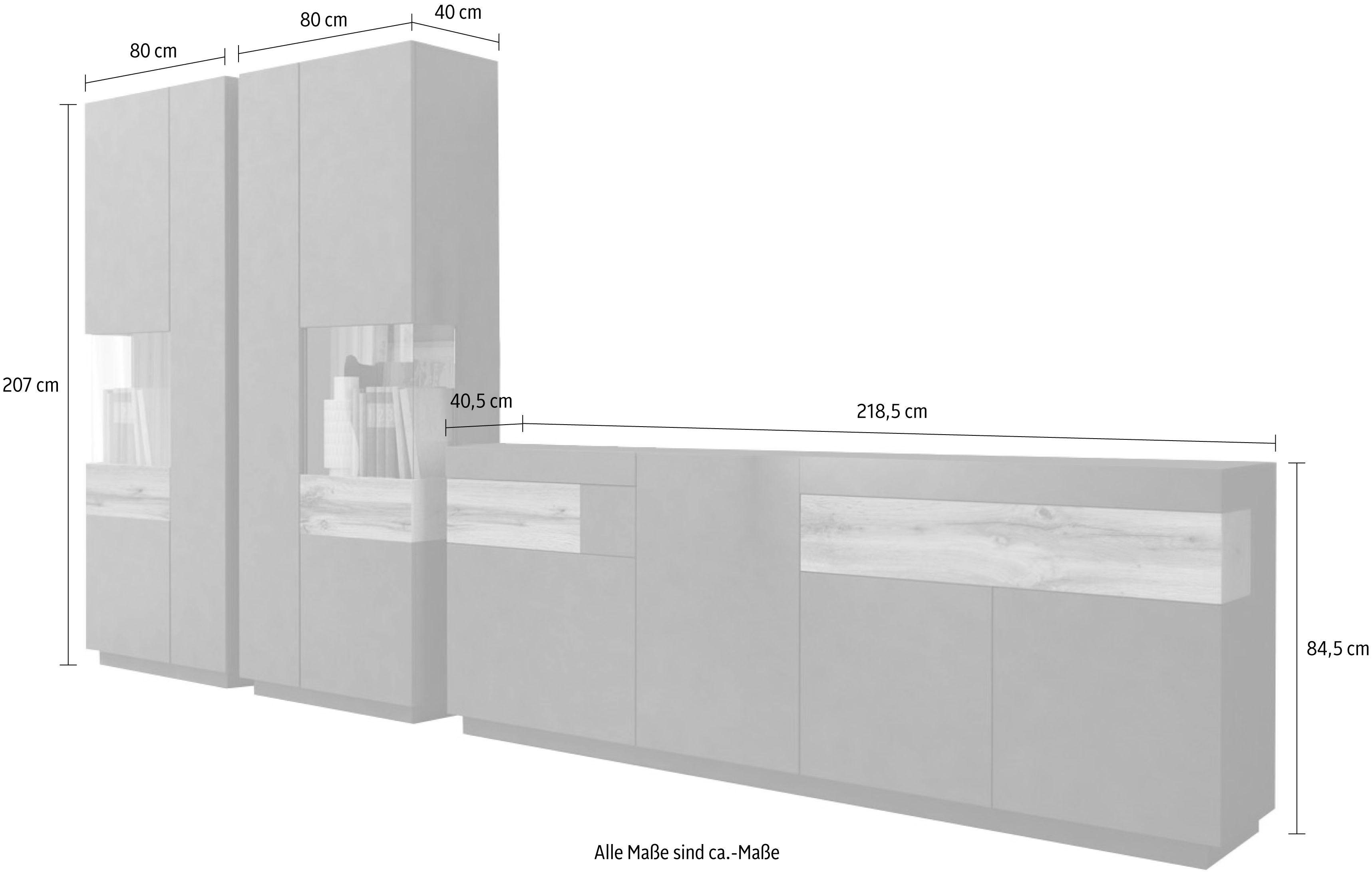 OTTO home Wohnwand SILKE, (Set, 3-St)