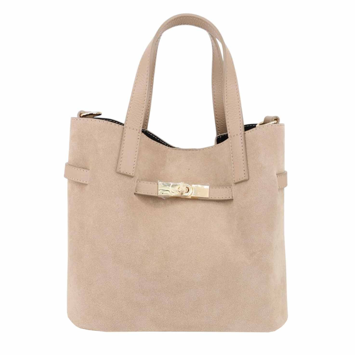 ITALYSHOP24 Schultertasche Made in Italy Damen Echt LEDER TASCHE Business Shopper Umhängetasche, Wildleder Tote Bag CrossOver Ledertasche …