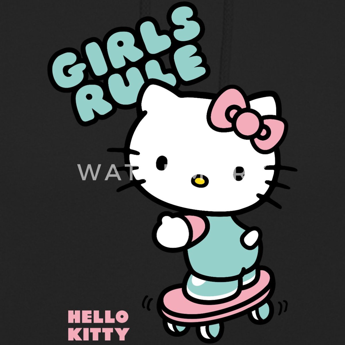 Spreadshirt Hoodie Hello Kitty Auf Skateboard Girls Rule Unisex Hoodie (1-tlg)