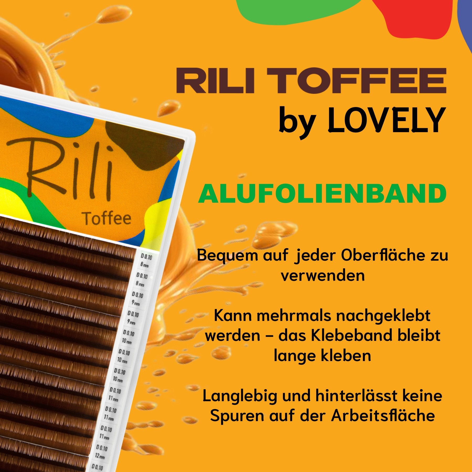 Lovely Einzelwimpern Wimpernverlängerung farbige Farbe hellbraun von Lovely Rili Toffee