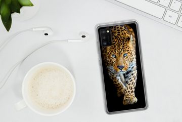 MuchoWow Handyhülle Leopard - Tiere - Porträt - Wildtiere - Schwarz, Handyhülle Samsung Galaxy A41, Smartphone-Bumper, Print, Handy