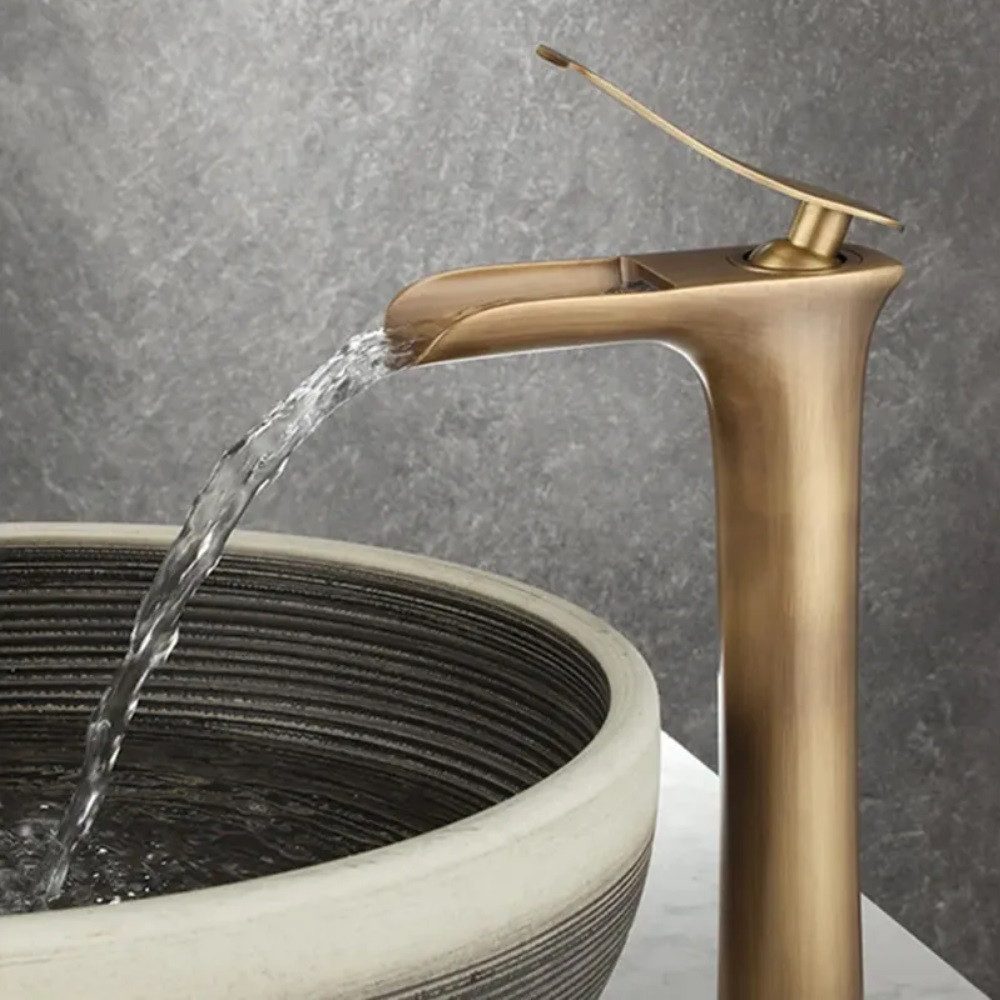 wohnwerk.idee Badarmatur Waschbeckenarmatur Wasserhahn Gold Vintage günstig online kaufen