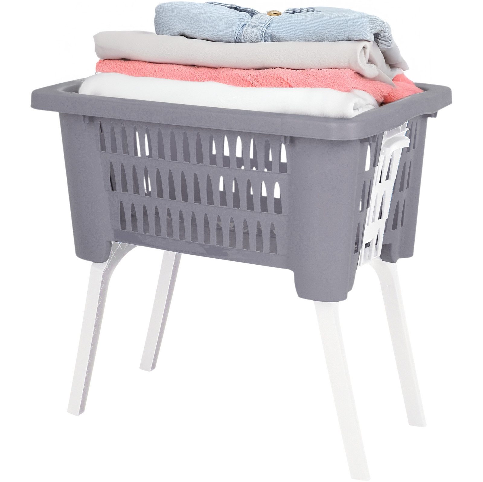 Koopman Wäschekorb Wäschebehälter Klappbar 38 L Blau / Grün / Grau (1 St), günstig online kaufen