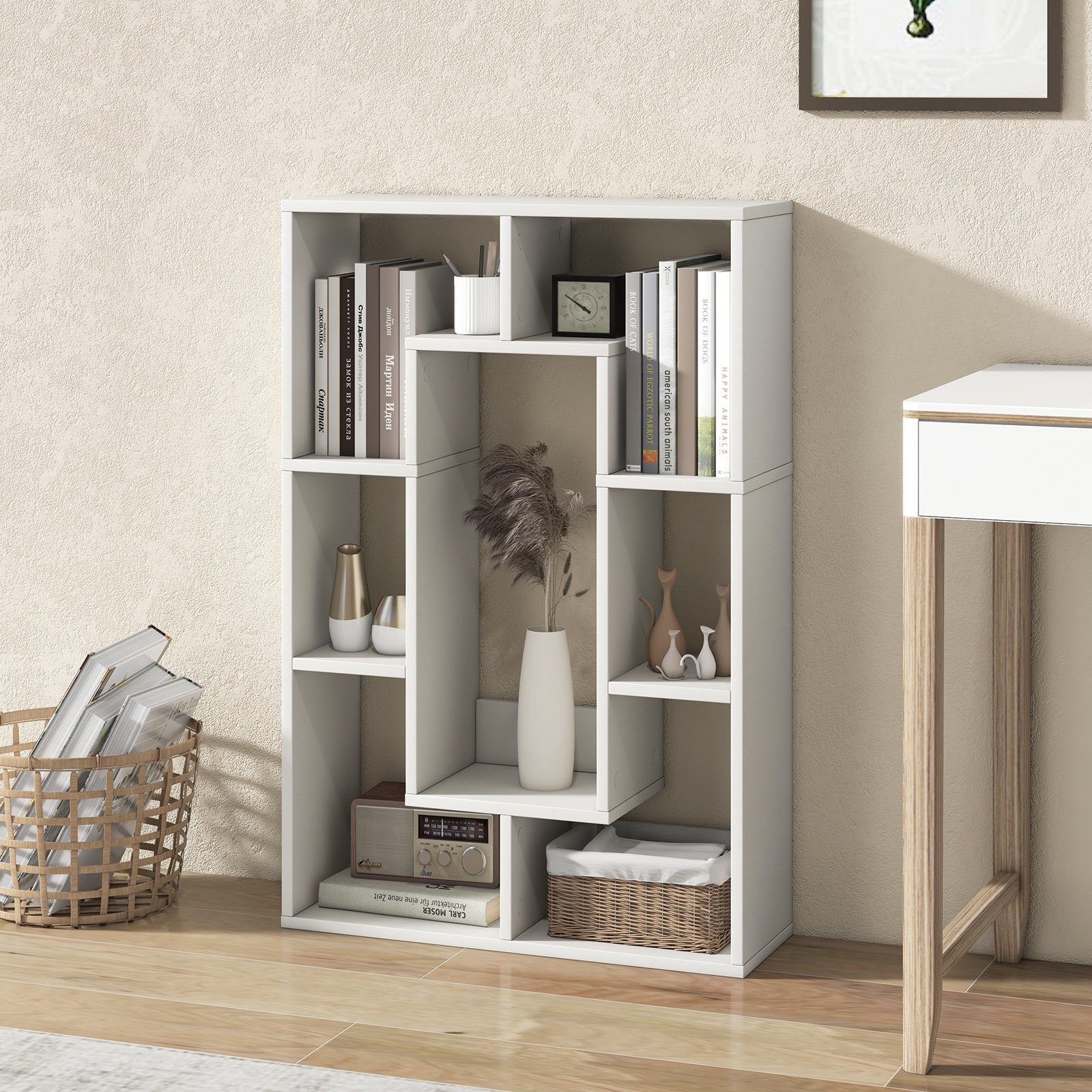COSTWAY Bücherregal, Standregal mit 7 Fächern günstig online kaufen