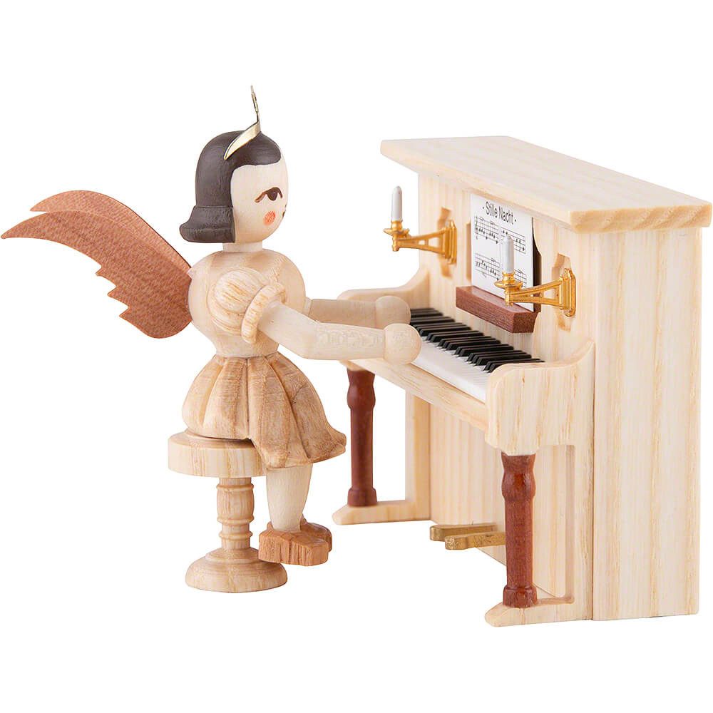 Blank Kunstgewerbe Dekofigur Kurzrockengel am Klavier, natur (6,6cm) von Blank Kunsthandwerk