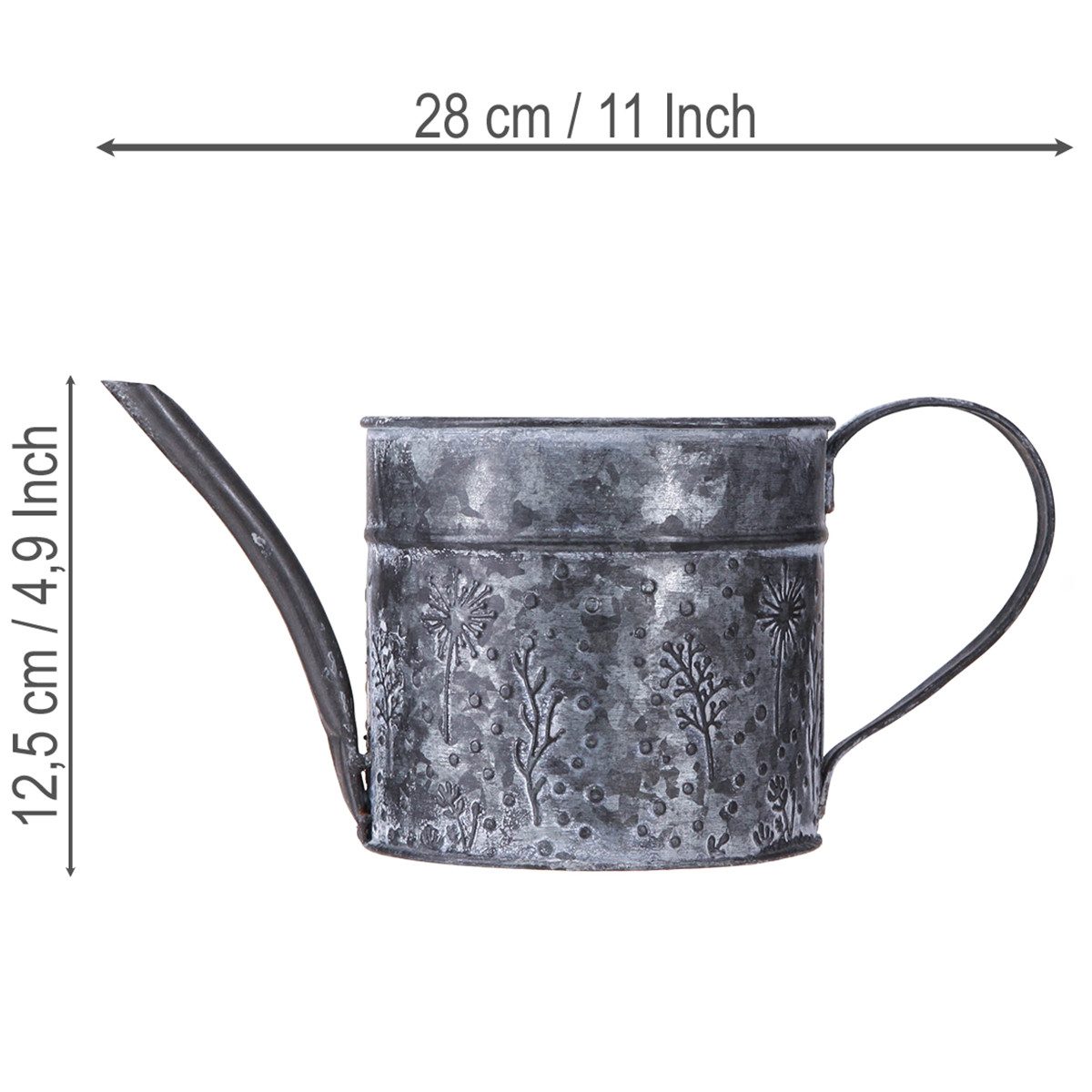 Viana Gießkanne Dekorative Metallgießkanne mit Blumenmotiv im Vintage-Stil für
