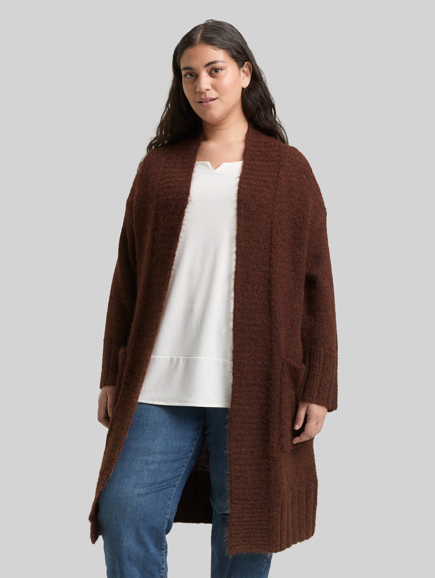 TOM TAILOR PLUS Cardigan Pullover & Strickjacken Plus Size - Oversize Cardigan mit Wollanteil