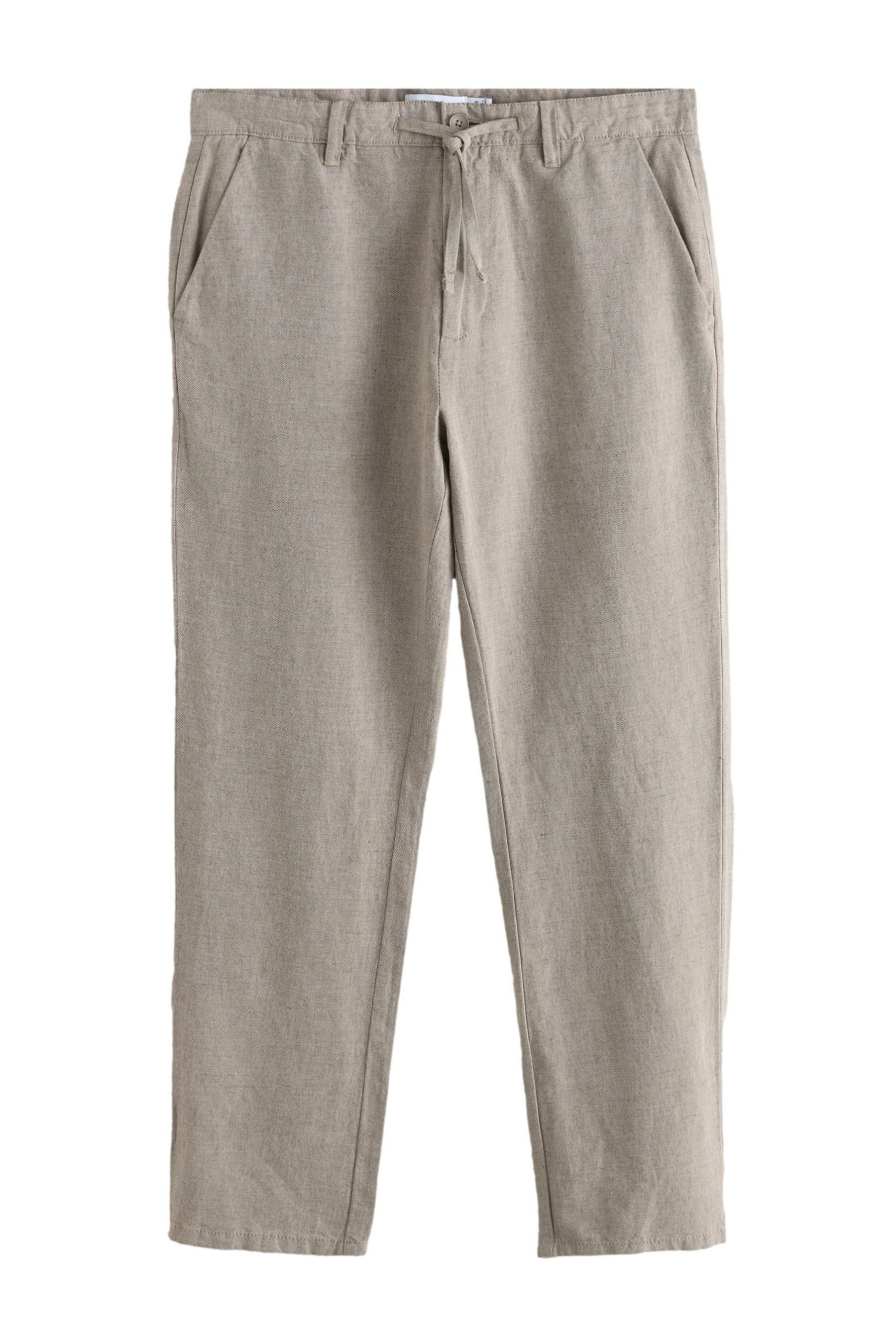 Chinohose Slim Fit Chinohose aus Baumwoll-Leinengemisch