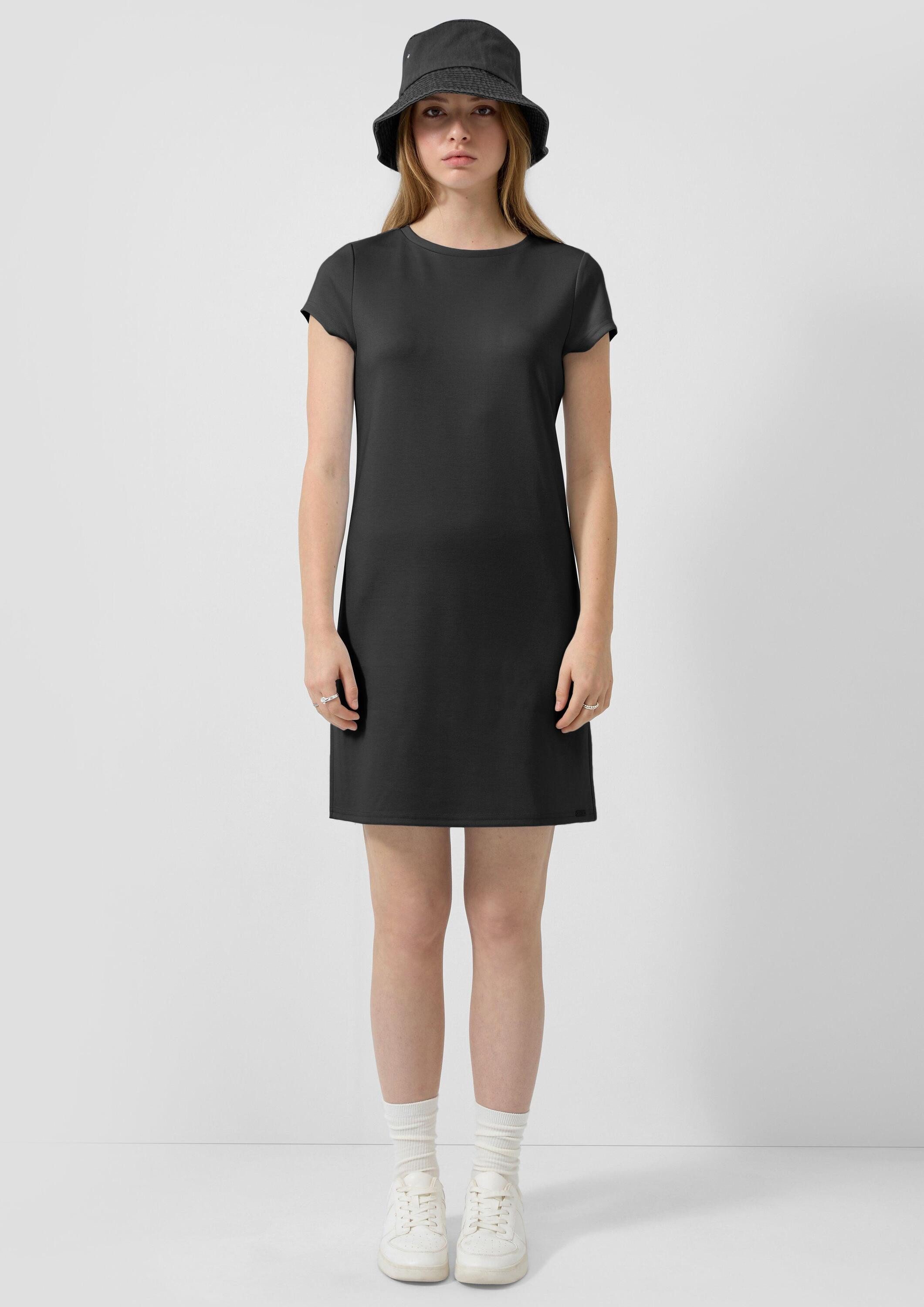 QS Minikleid Kleid Knielanges Jerseykleid mit Rundhalsausschnitt
