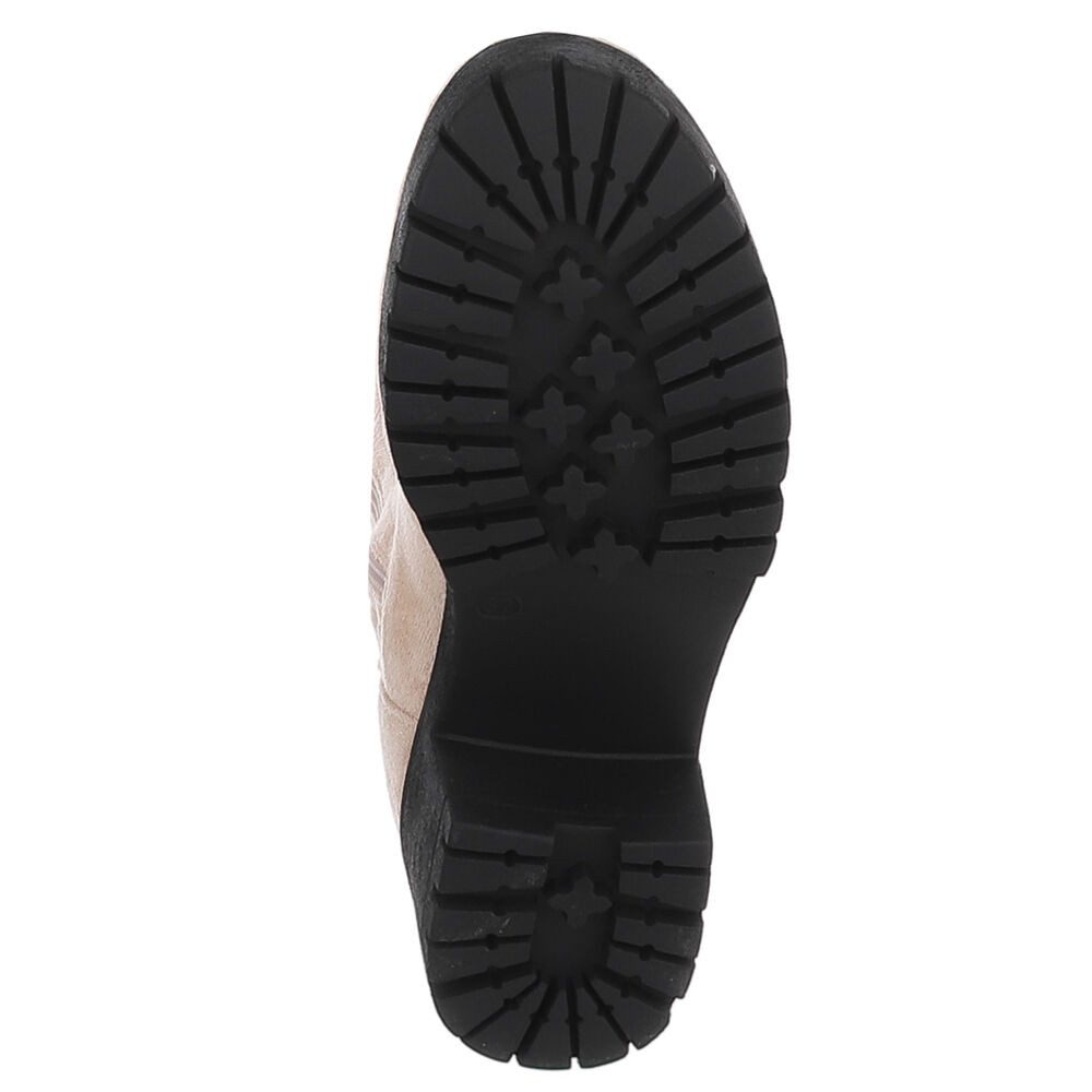 Ital-Design Elegante Overknee-Stiefel für Damen mit rutschfester Sohle Overkneestiefel (90827498) Blockabsatz Stiefel in Schwarz