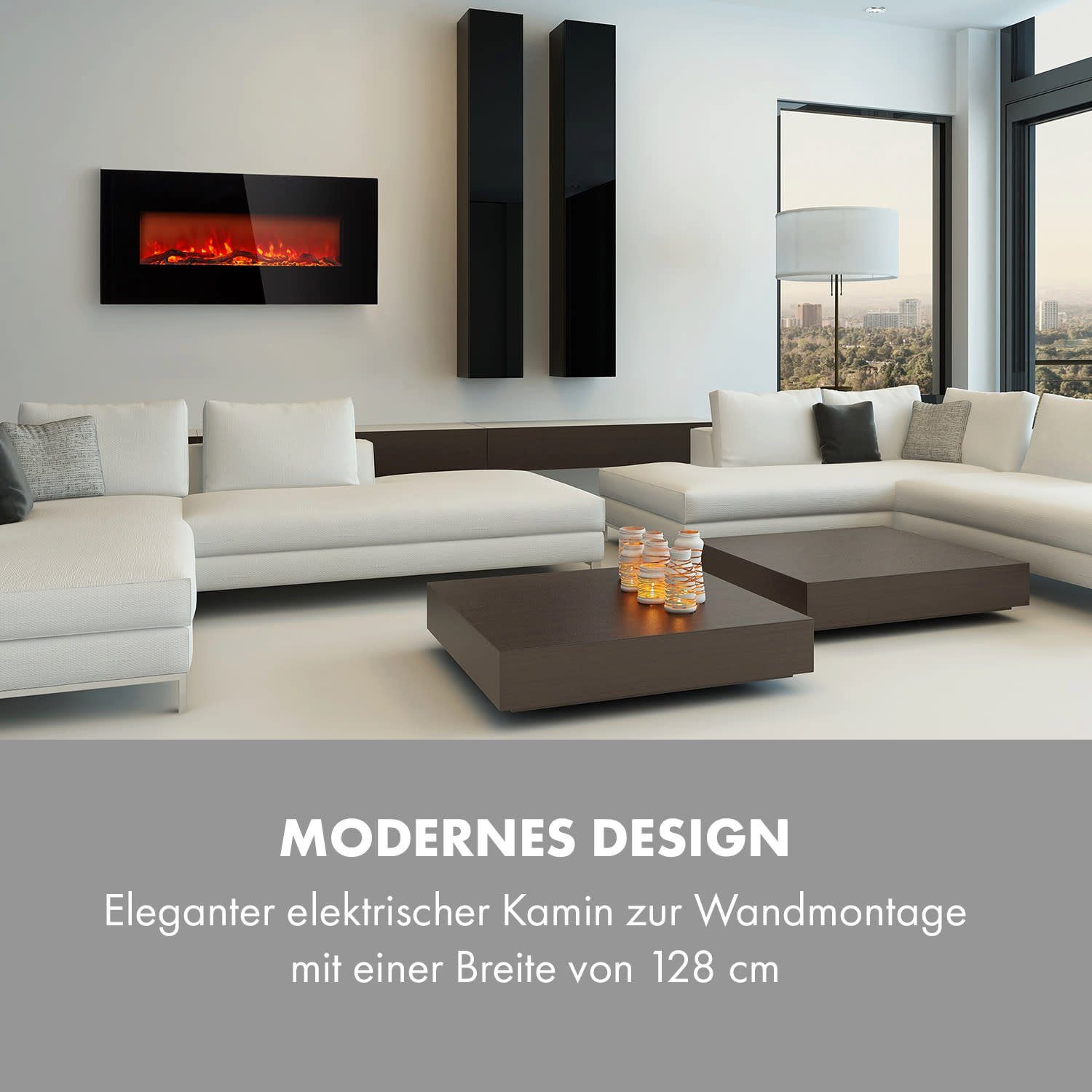 Klarstein Elektrokamin Lausanne Long, elektrischer Kamin Heizfunktion elekt günstig online kaufen