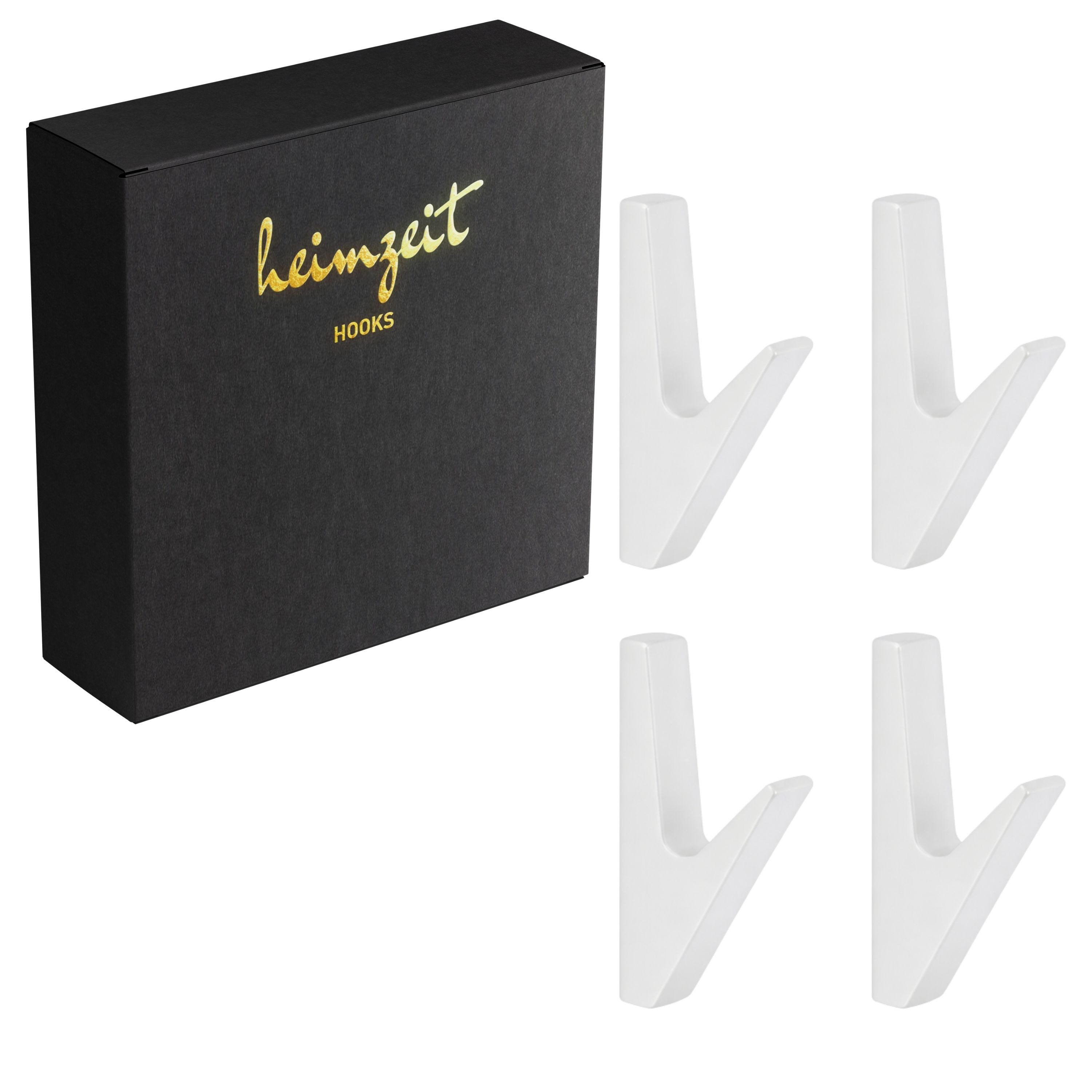 heimzeit Garderobenhaken heimzeit Kleiderhaken Volt - 4 Stück (Set, 4 St), Wandhaken für Garderobe, Jacke, Handtuch, Rucksack und Kleidung