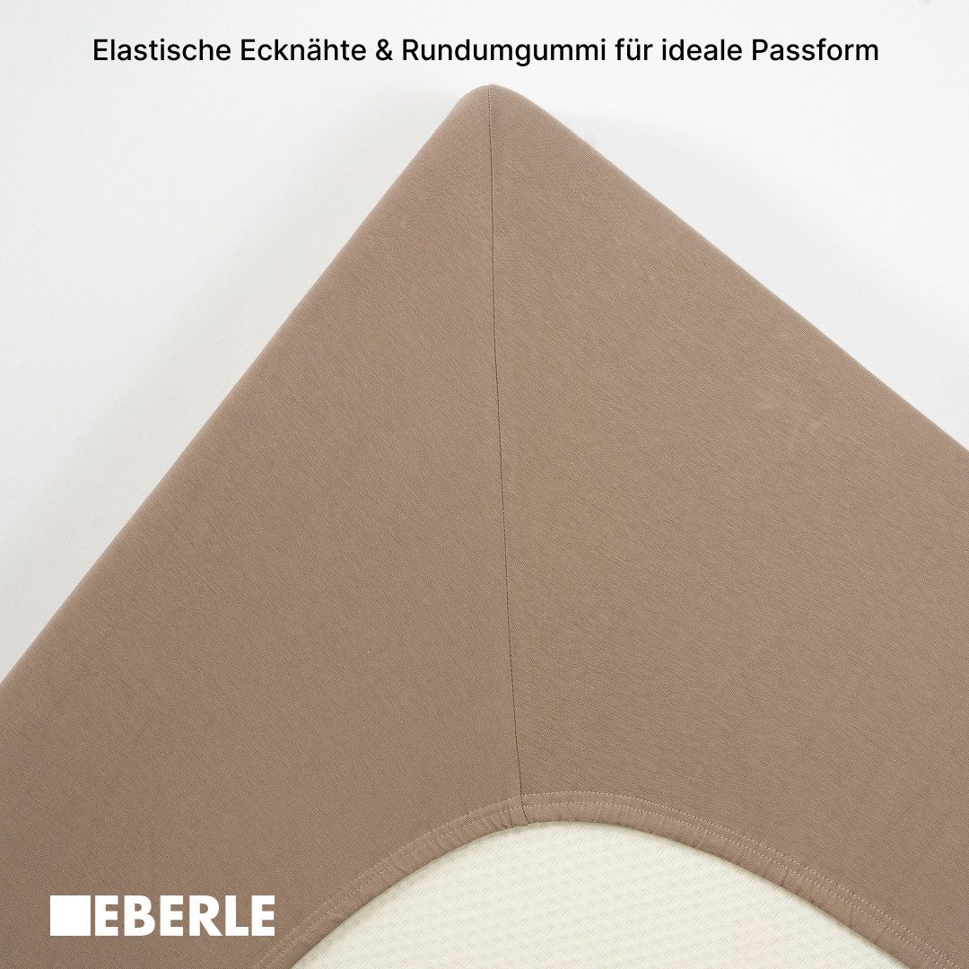 bellana Spannbettlaken bellana exclusiv aus 100% Mako-Baumwolle, 150 g/m², bügelfrei, Mako-Jersey, Gummizug: rundum, (1 Stück), feinste Mako-Baumwolle, Spannbetttuch für Matratzen bis 25cm Höhe