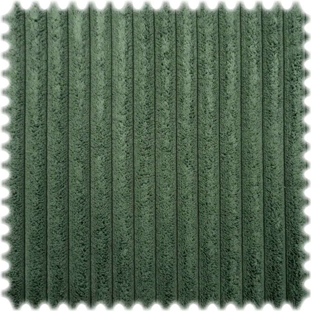 Heiro Stoff Breitcord Samt Möbelstoff XXL Dunkelgrün mit Fleckschutz, Meterware - Breite: