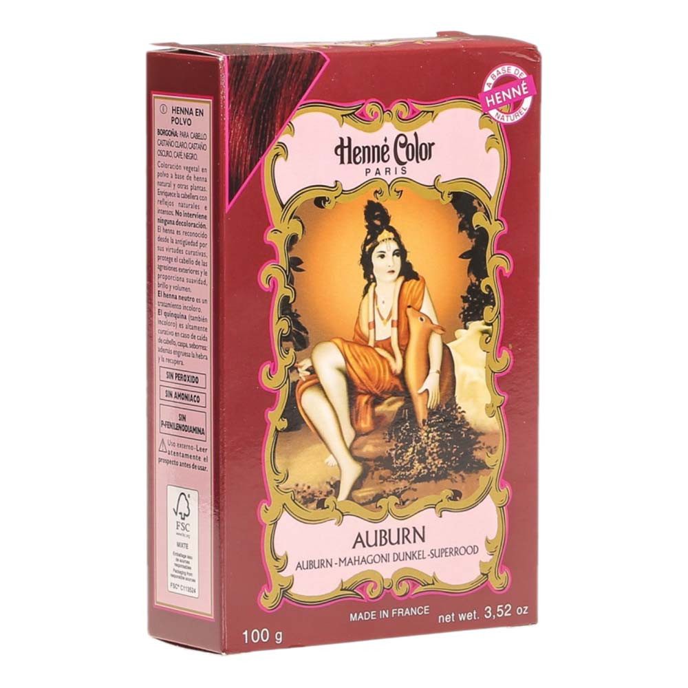 Henné Color Haarfarbe Henna Pulver - Mahagoni dunkel Auburn 100g