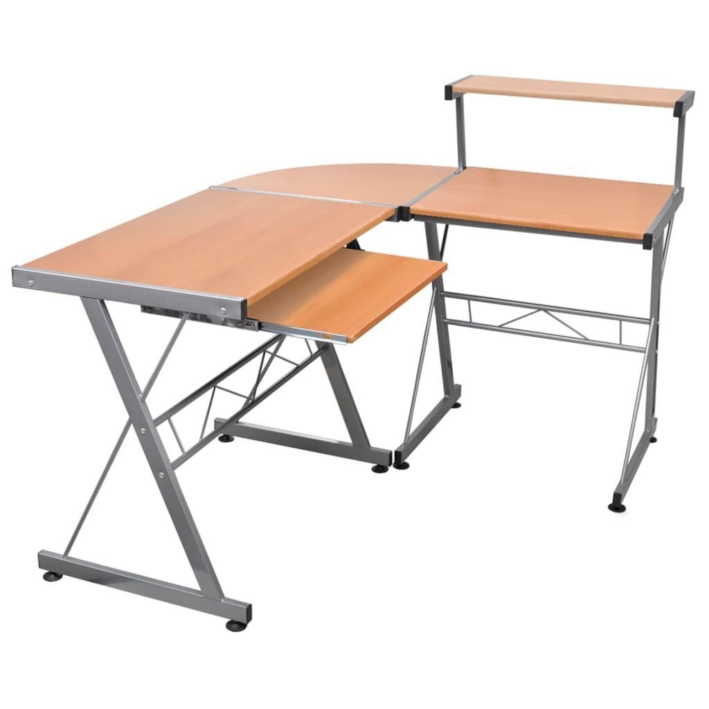 furnicato Schreibtisch Praktischer Eckschreibtisch Braun 132x112x99 cm aus Holzwerkstoff und (1-St)