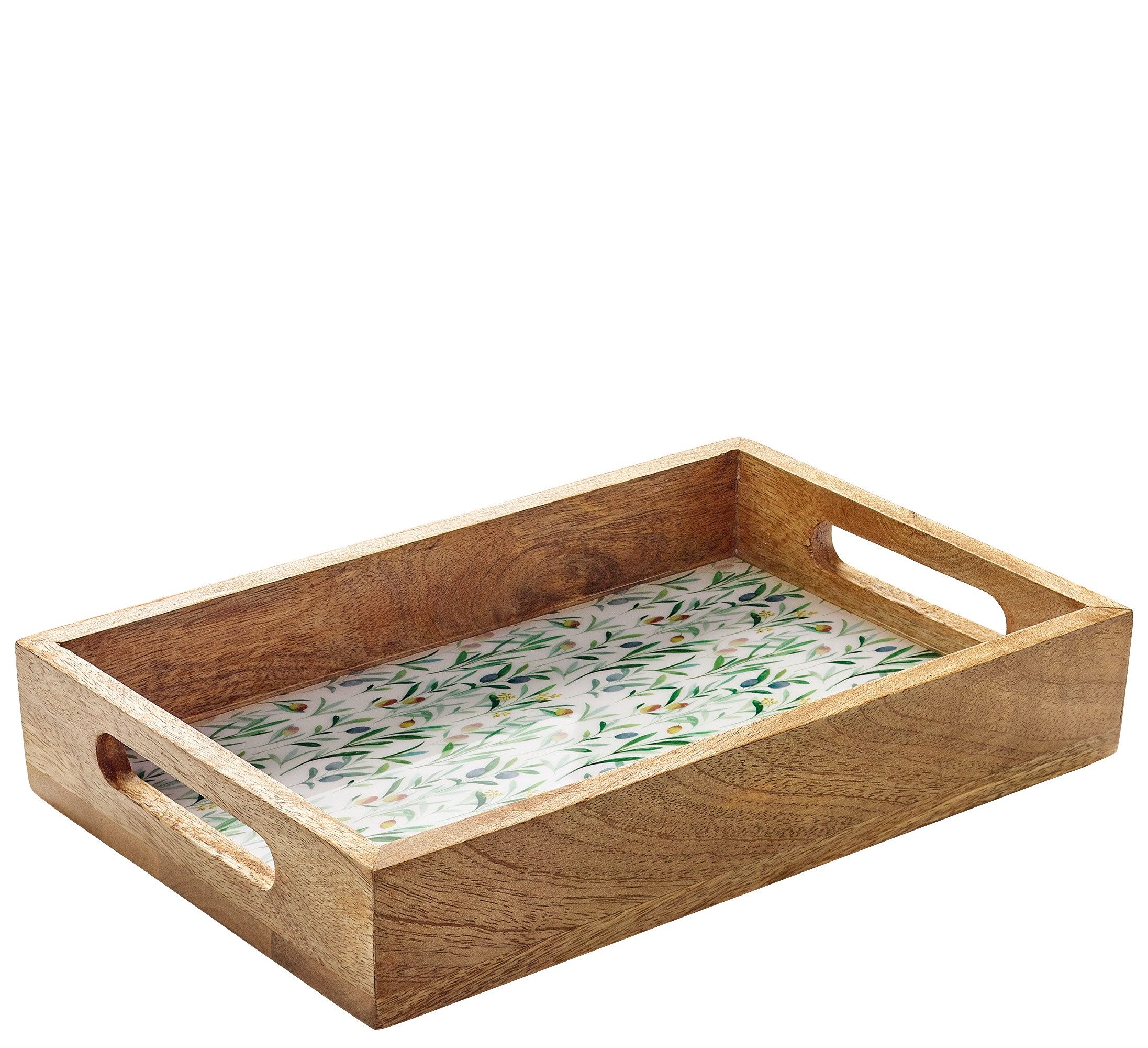ZASSENHAUS Dekotablett Tablett Serviertablett Mango-Holz 30,5 x 20cm ZASSENHAUS OLIVE 080391