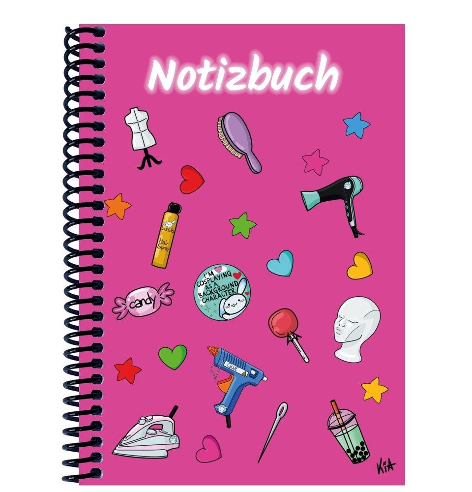 Tagebuch A 5 Notizbuch Manga Items, pink, kariert