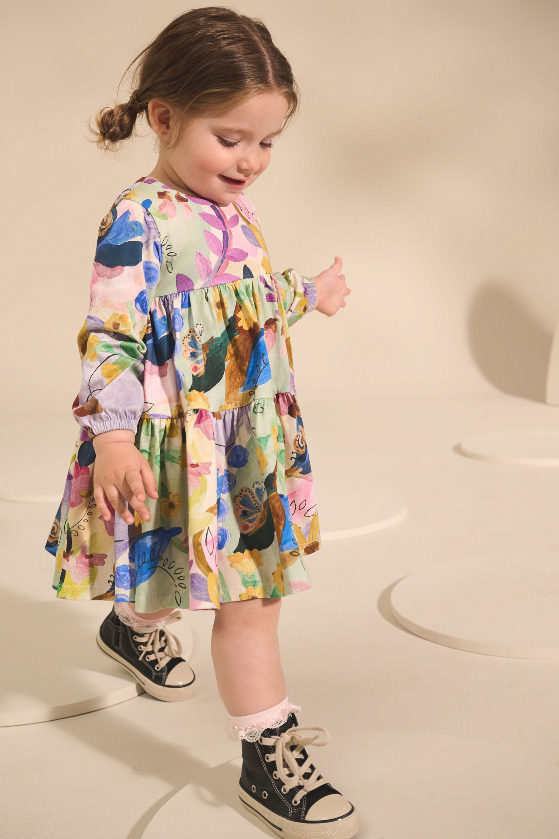 Next Volantkleid Gestuftes Kleid mit langen günstig online kaufen