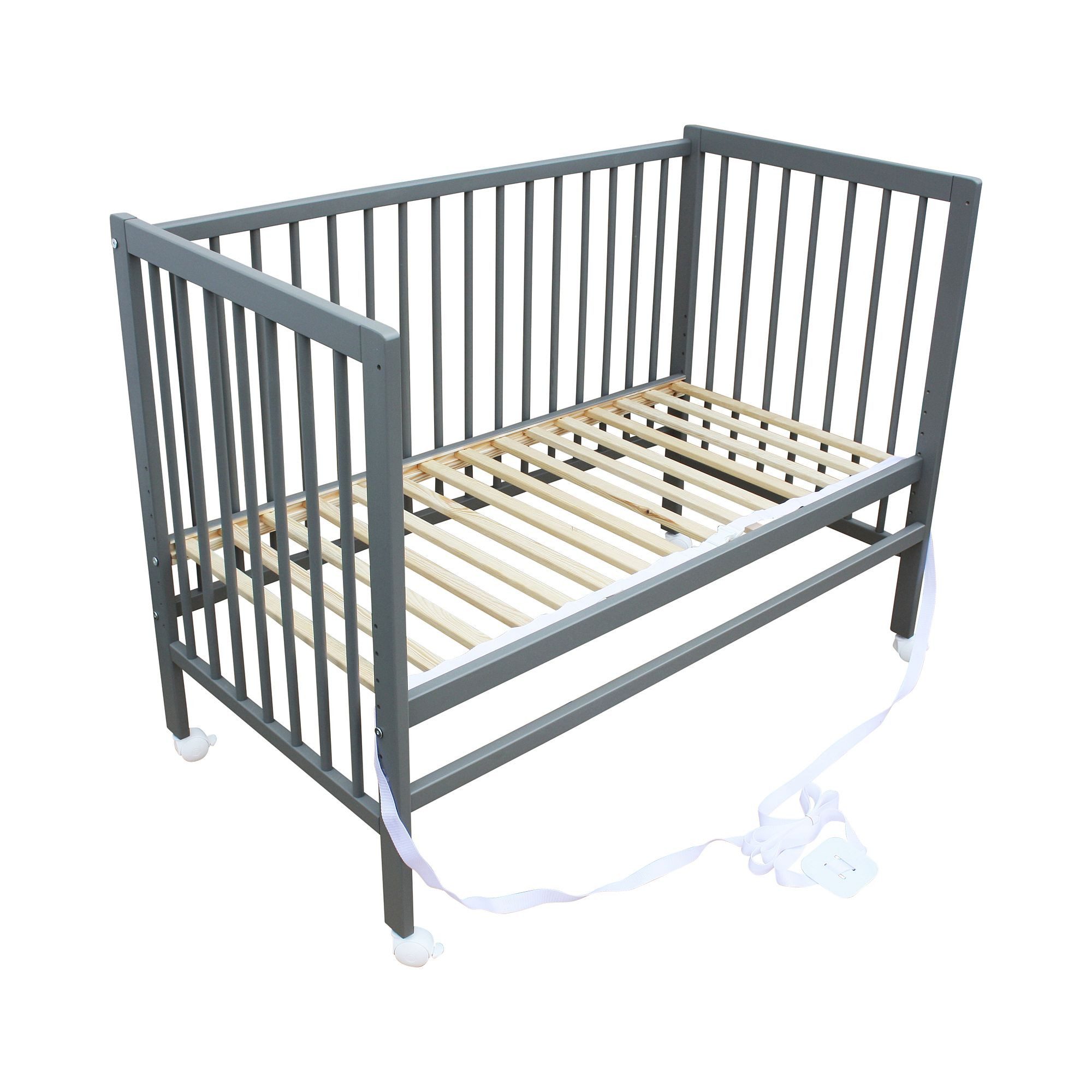 Micoland Beistellbett Kinderbett Beistellbett Babybett 120x60cm mit Gurt und Rädern