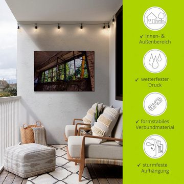 Artland Alu-Dibond-Druck Blick ins Grüne, Fenster & Türen (1 St), für Innen- und Außenbereich geeignet, Outdoorbild