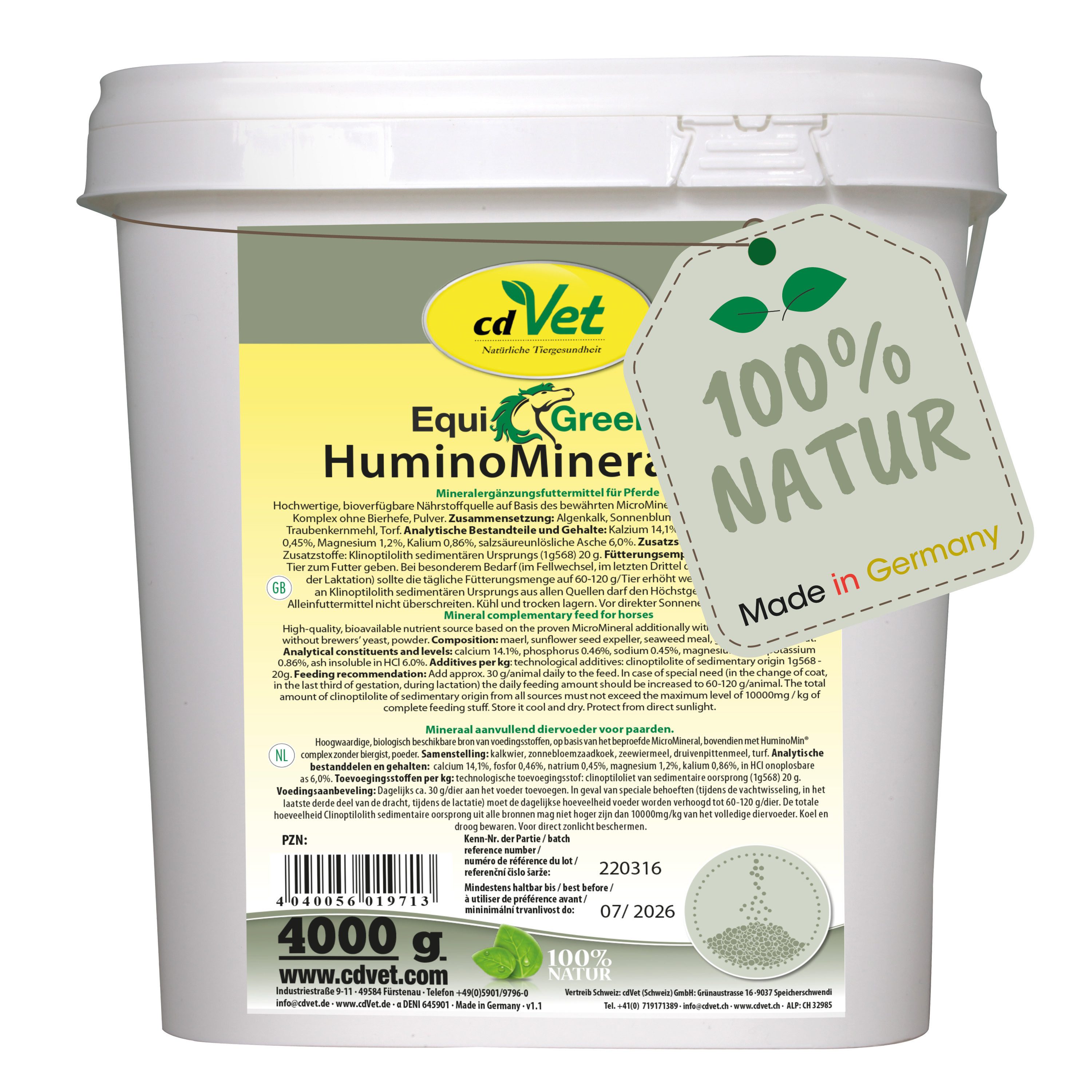 cdVet EquiGreen HuminoMineral NP Pellets, Nahrungsergänzungsmittel für: Pferde