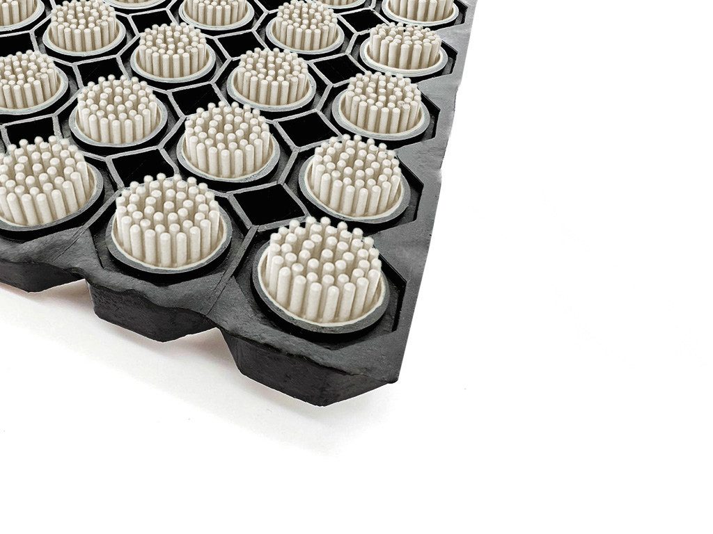 HPFloor Gummimatte Bürsteneinsätze Weiß für Ringgummimatte-Schwerlast 23 mm