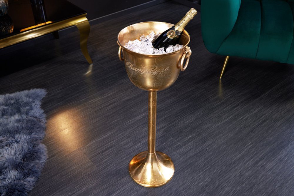 riess-ambiente Sektkühler CHAMPAGNE 80cm antik gold, Küche · Metall · für Flaschen (Wein & Champagner)
