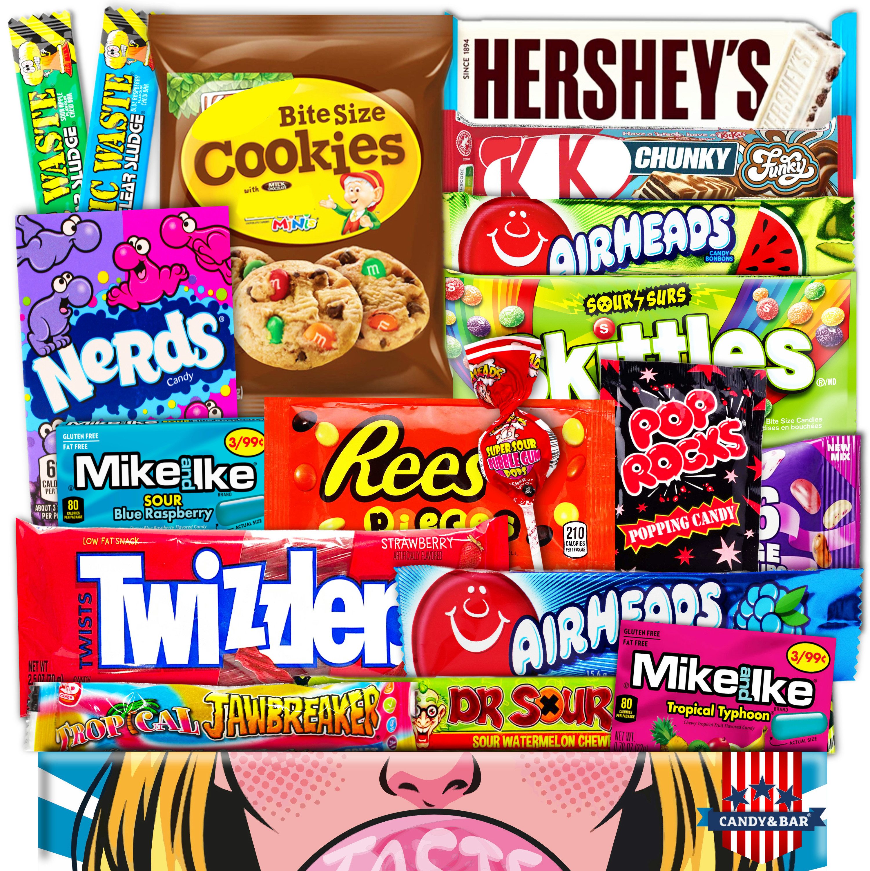 Candy & Bar Süßigkeit JUMBO USA Original Box, 21 US-Süßigkeiten & Snacks