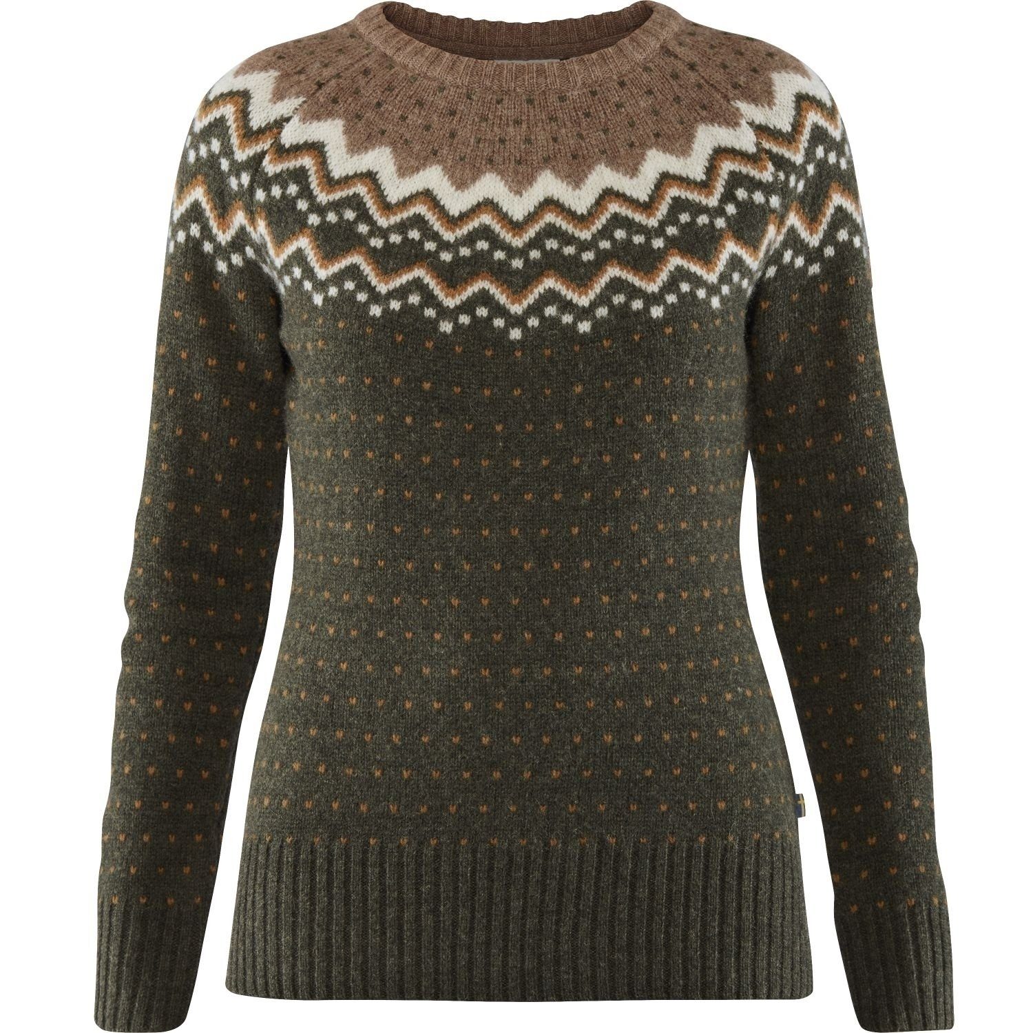 Fjällräven Wollpullover Fjällräven Damen Övik Knit Sweater Deep Forest