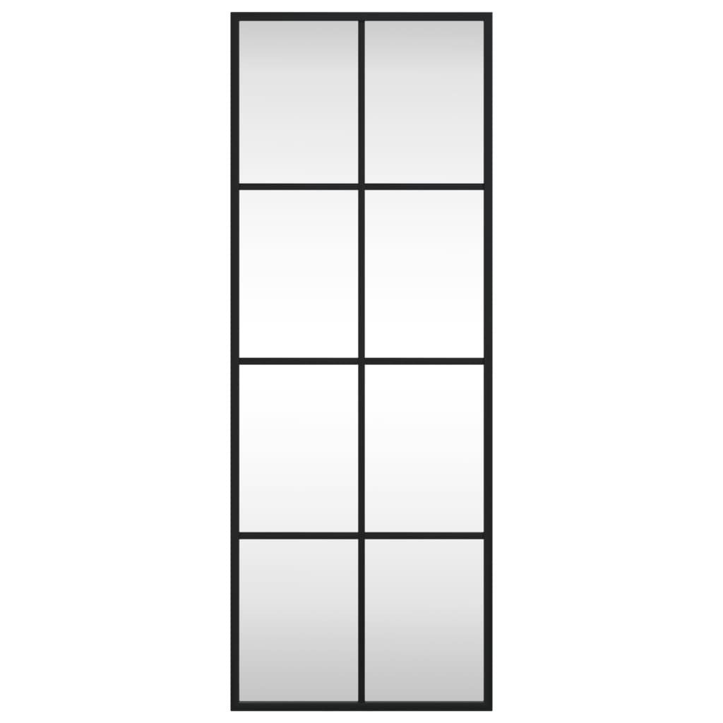 furnicato Wandspiegel 30 x 80 cm mit schwarzem pulverbeschichtetem Rahmen (1-St), Sicherheitsfolie für Ganzkörperspiegel, vertikal oder horizontal