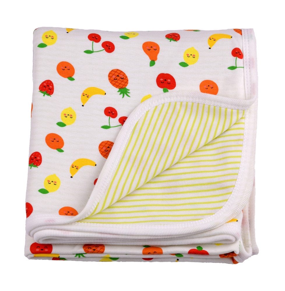 El Puente Babybettdecke Babydecke "Funny Fruits", Handmade, Bio, Fair Trade