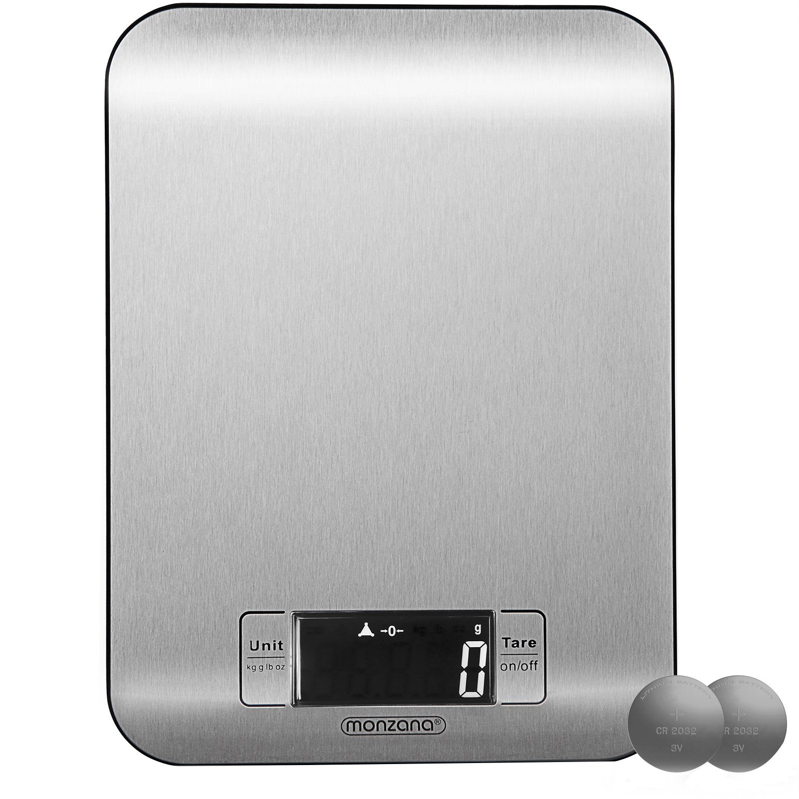 Deuba Küchenwaage, Digital Edelstahl 1g-8kg Belastbar LCD Display Tara-Funktion Küche