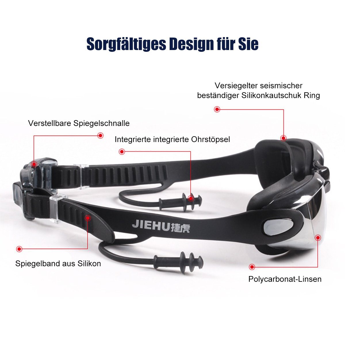 UV-Schutz,Selbstjustierender Anti-Fog Welikera Schwimmbrille Nasensteg Taucherbrille &